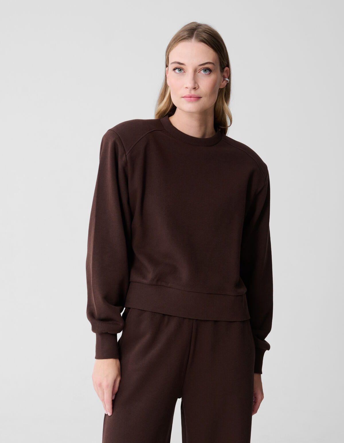 Pullover mit großen Schultern, Braun SHOEBY WOMEN