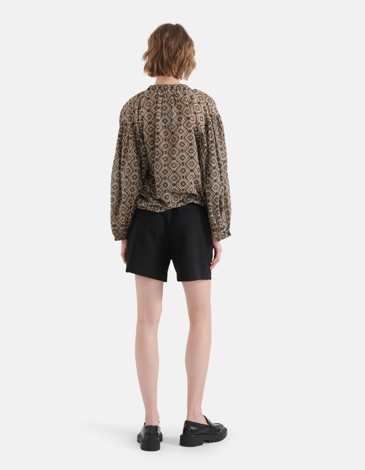 Bedruckte Voile-Bluse Braun SHOEBY WOMEN