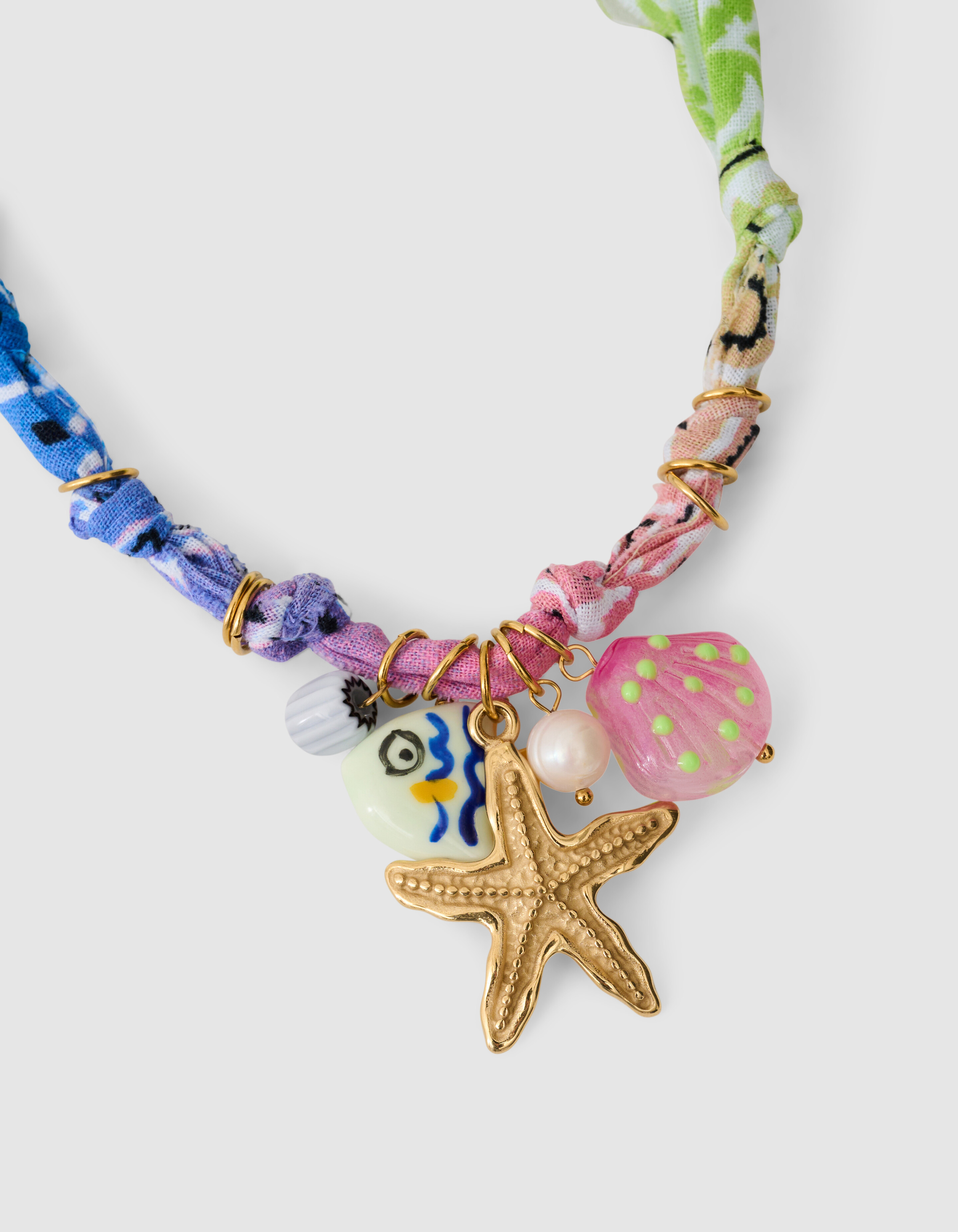 Bandana Charm Halskette Blau SHOEBY ACCESSOIRES