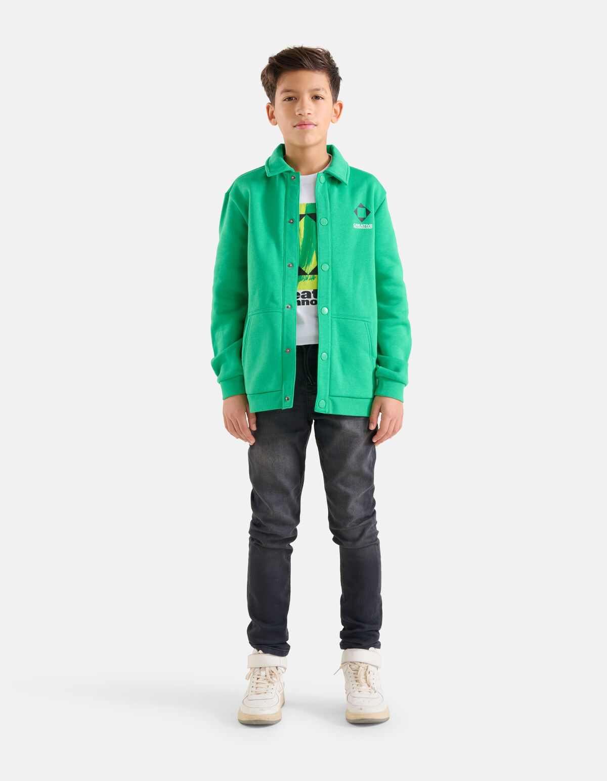 Bedruckte Strickjacke Grün SHOEBY BOYS