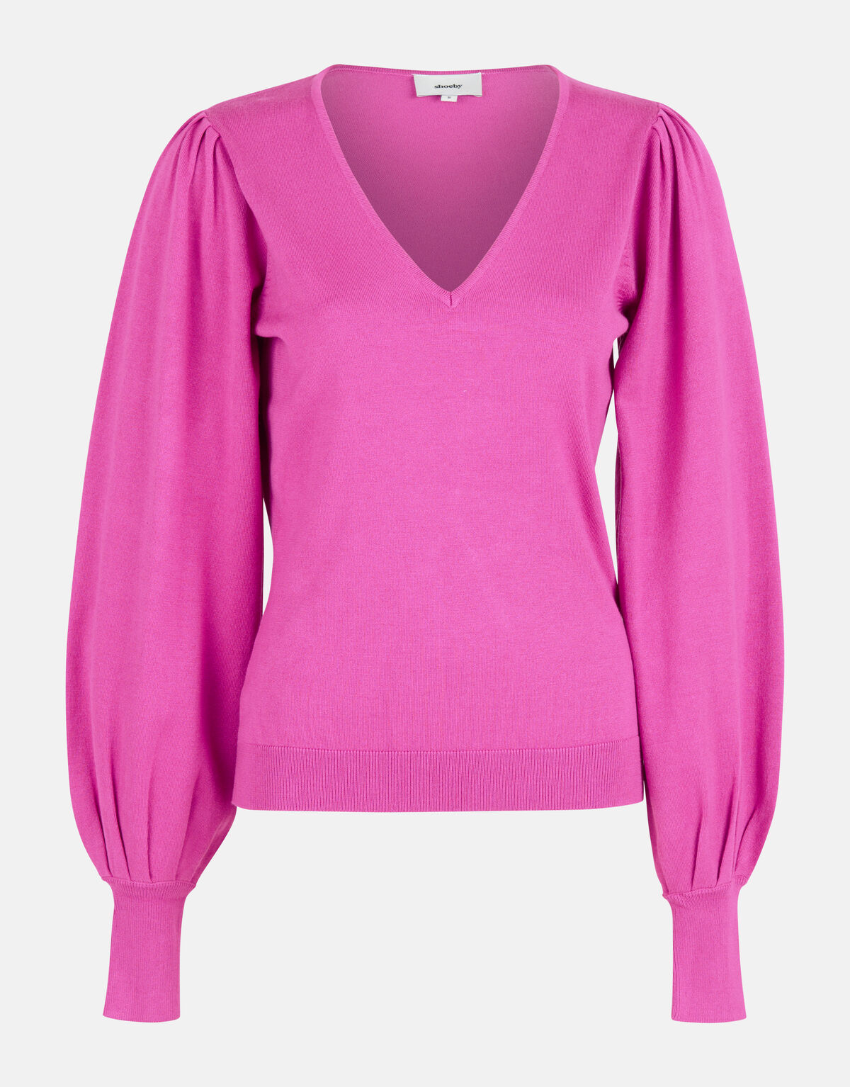 Gestrickter Pullover mit V-Ausschnitt Rosa SHOEBY WOMEN