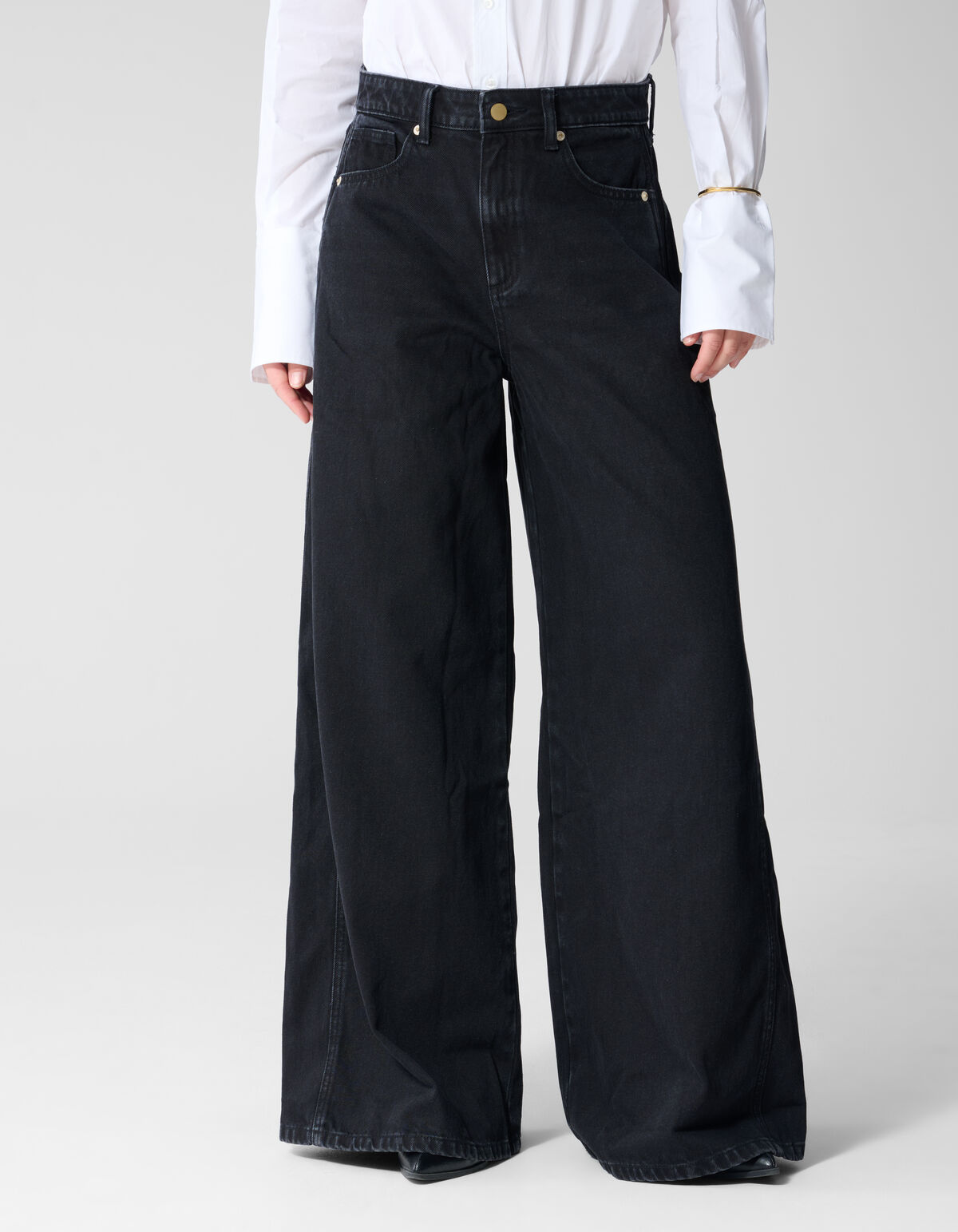 Ultra Wide Leg Fit Jeans Schwarz By Lonneke SHOEBY WOMEN