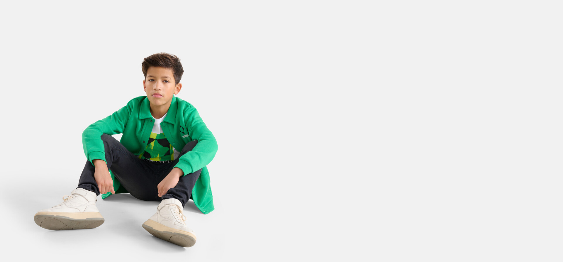 Bedruckte Strickjacke Grün SHOEBY BOYS
