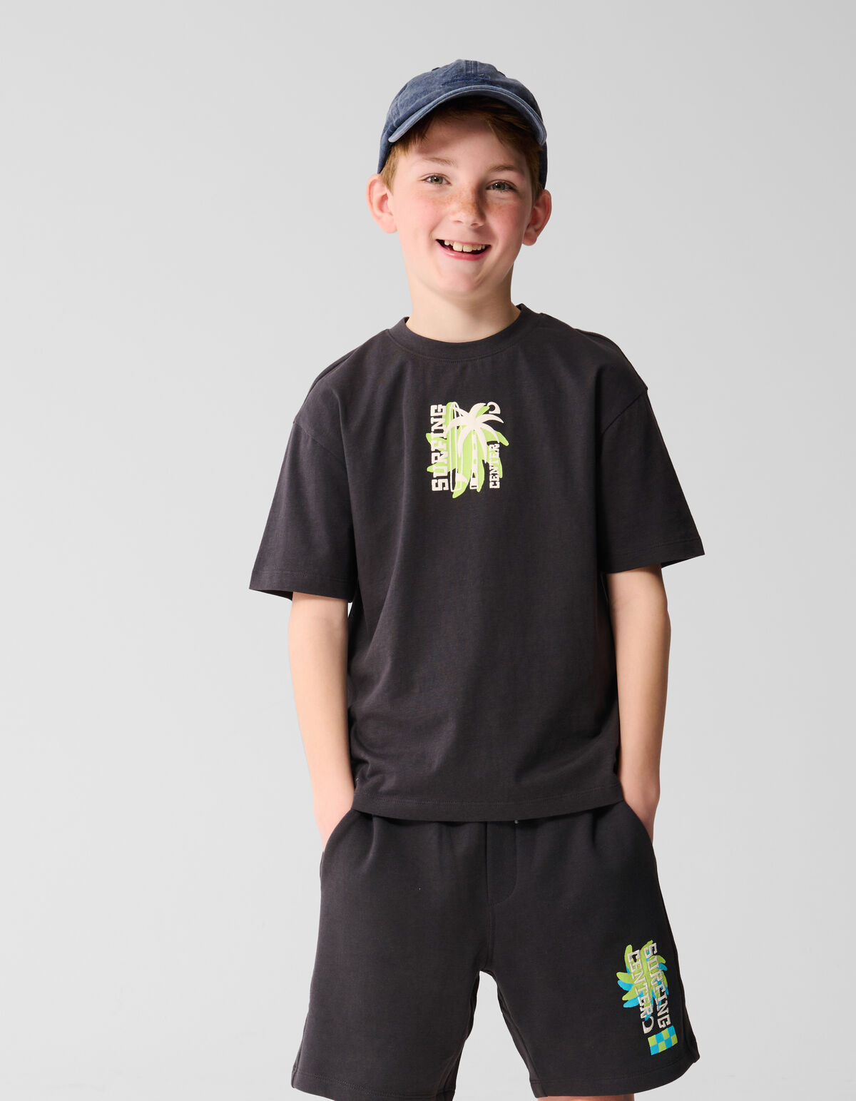 Surfen Artwork T-shirt Dunkelgrau SHOEBY BOYS