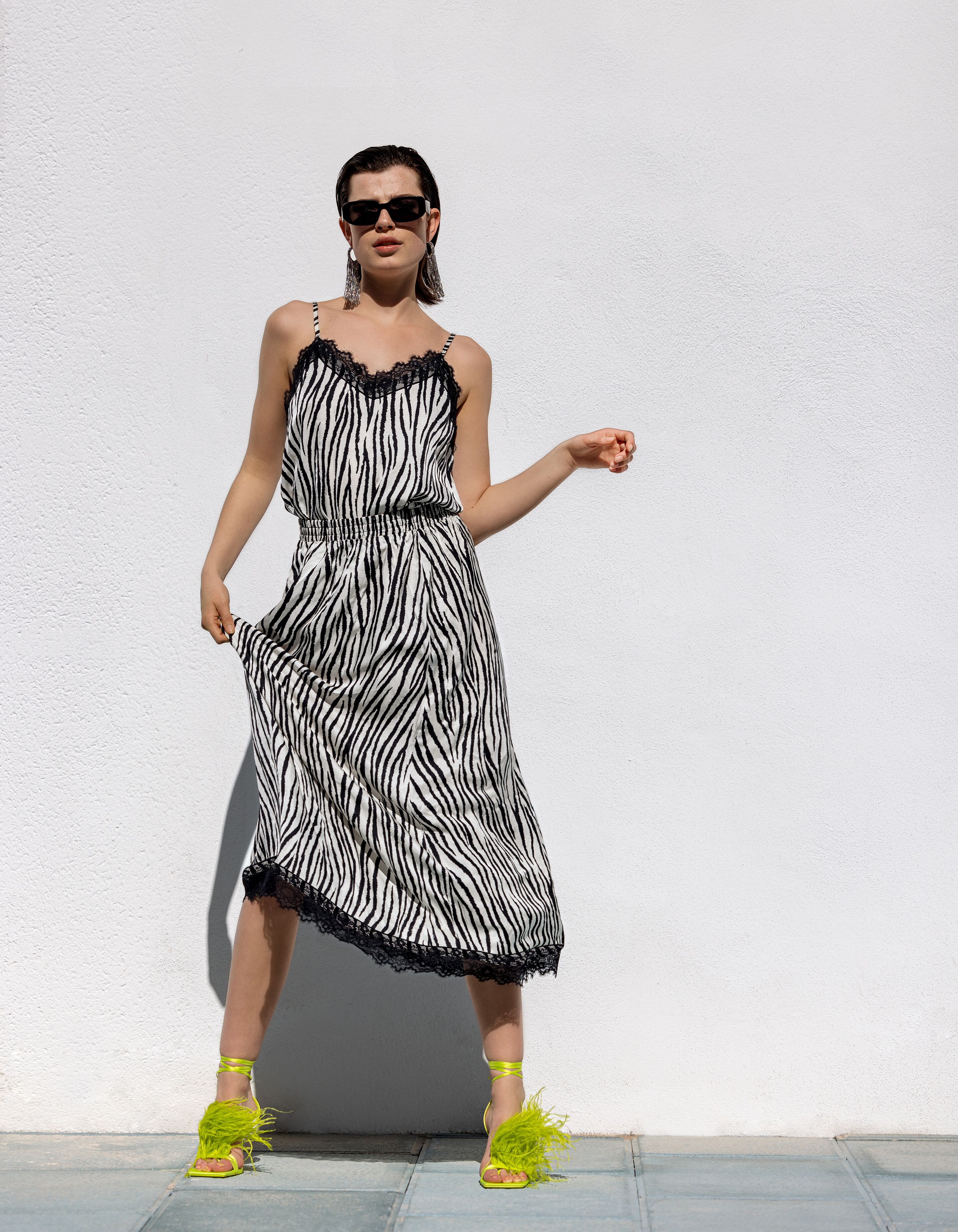 Zebra bedruckter Rock Schwarz/Weiß SHOEBY WOMEN