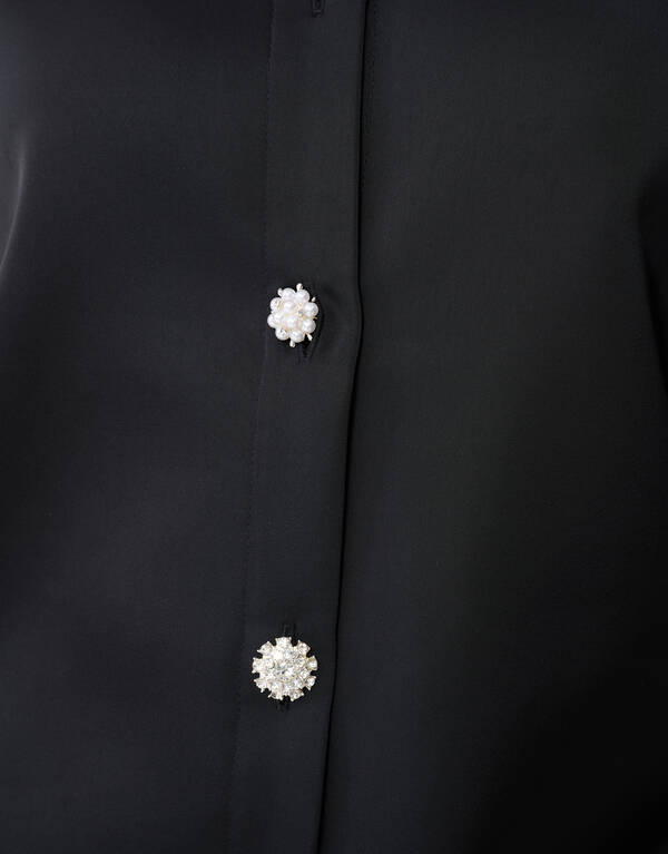 Übergroße Satinbluse Schwarz von Monica SHOEBY WOMEN