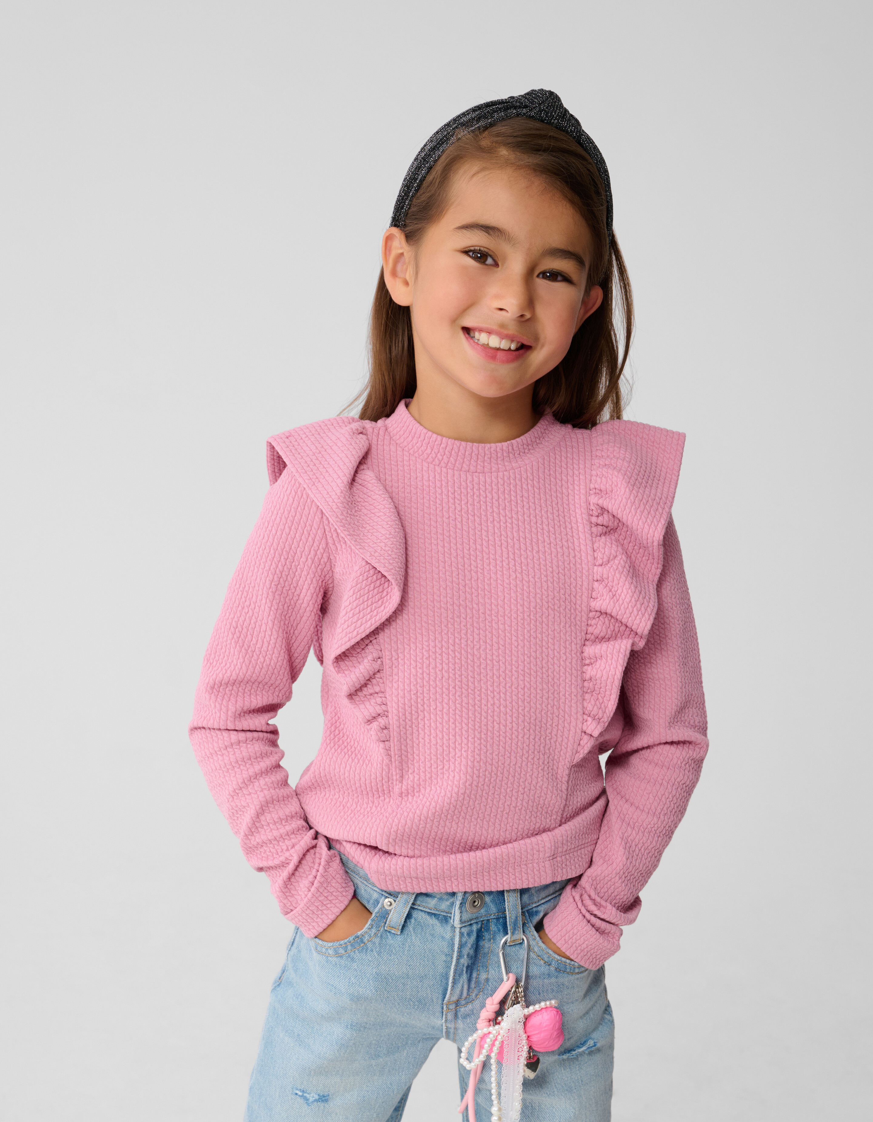 Struktur Rüschenoberteil Rosa SHOEBY GIRLS