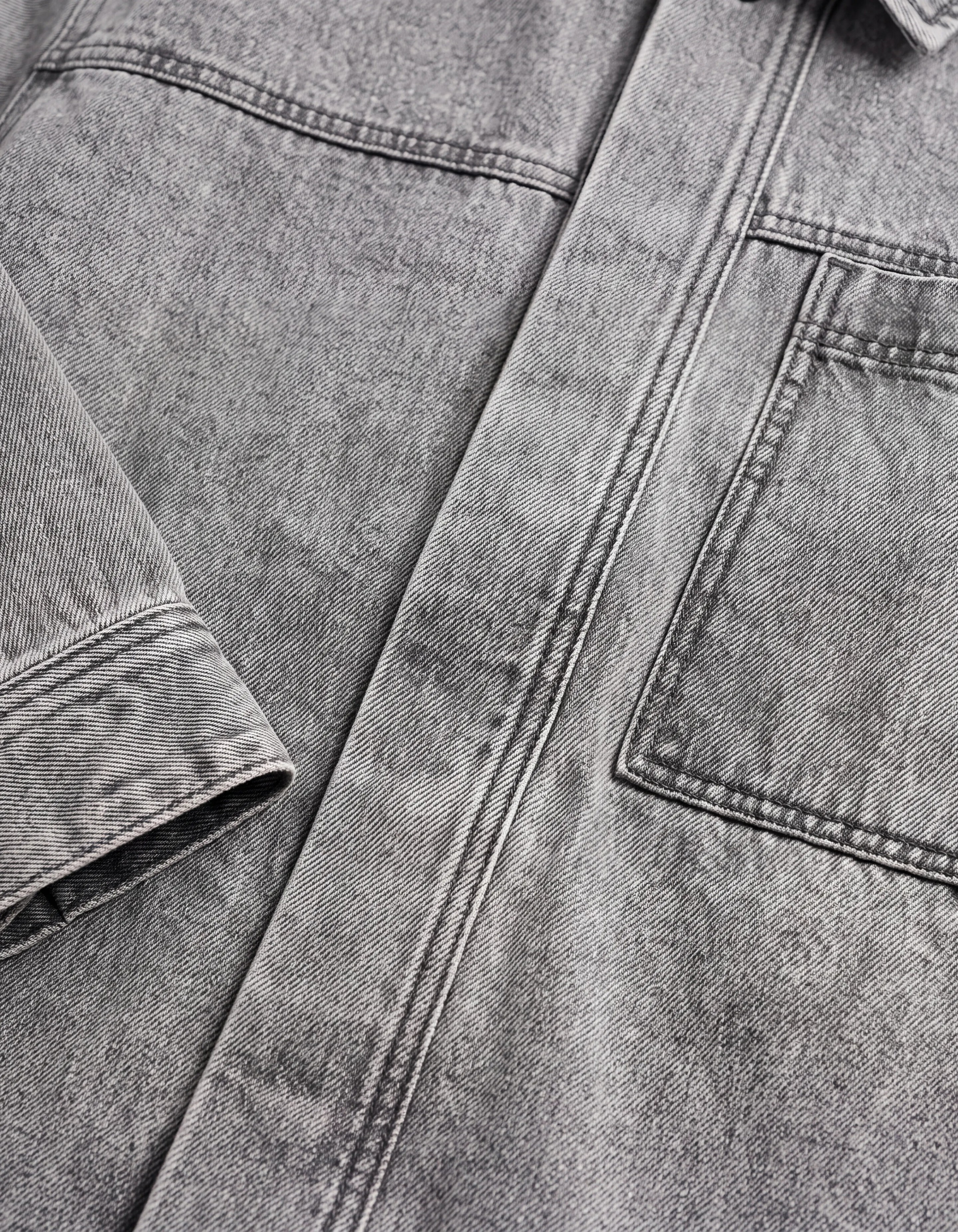 Relaxed Washed Denim Overshirt Grau SHOEBY MEN