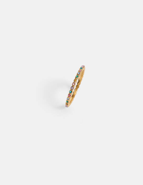 Farbiger Strassstein Ring Gold ACCESSOIRES SHOEBY