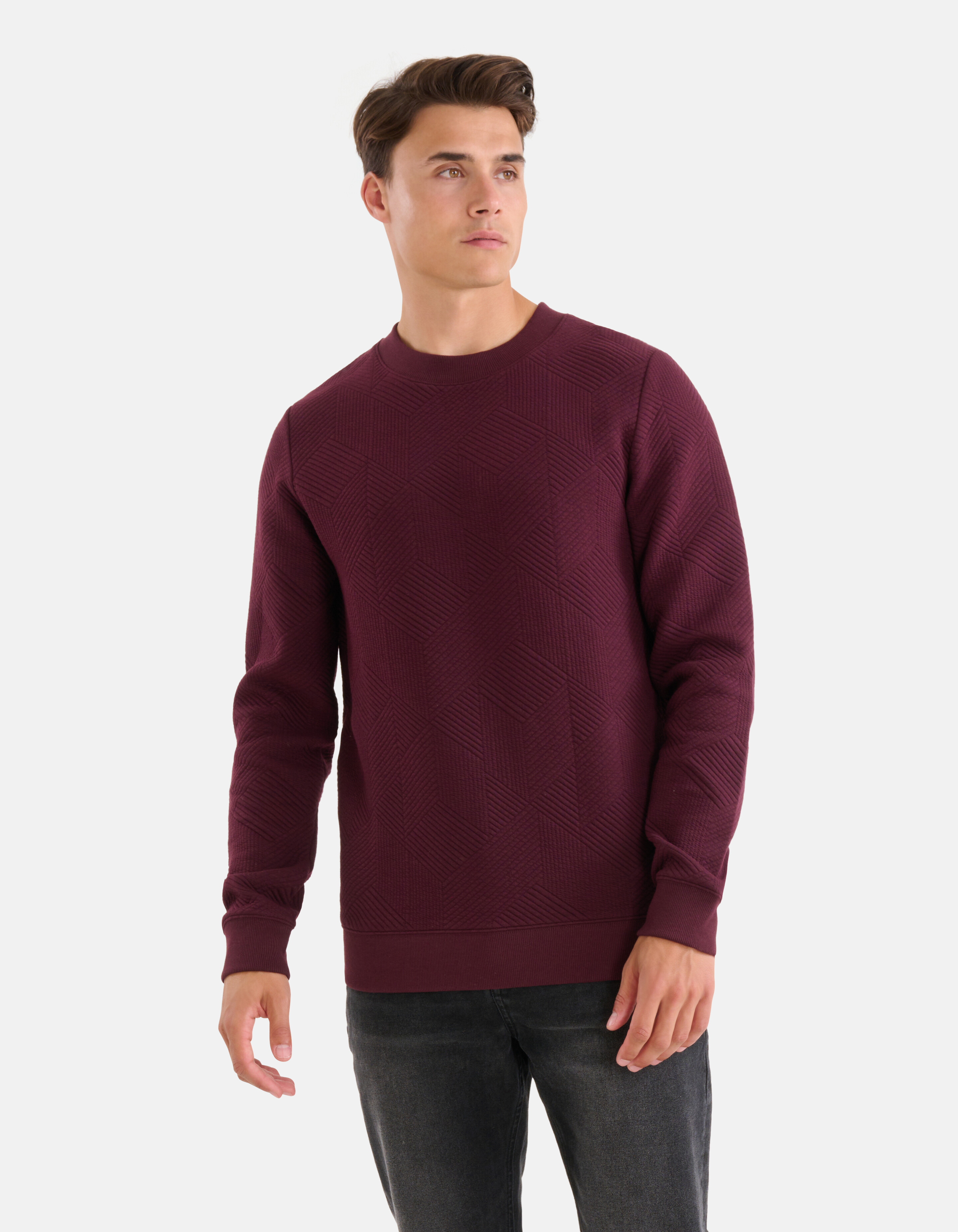 Geometrischer Pullover Bordeaux SHOEBY MEN