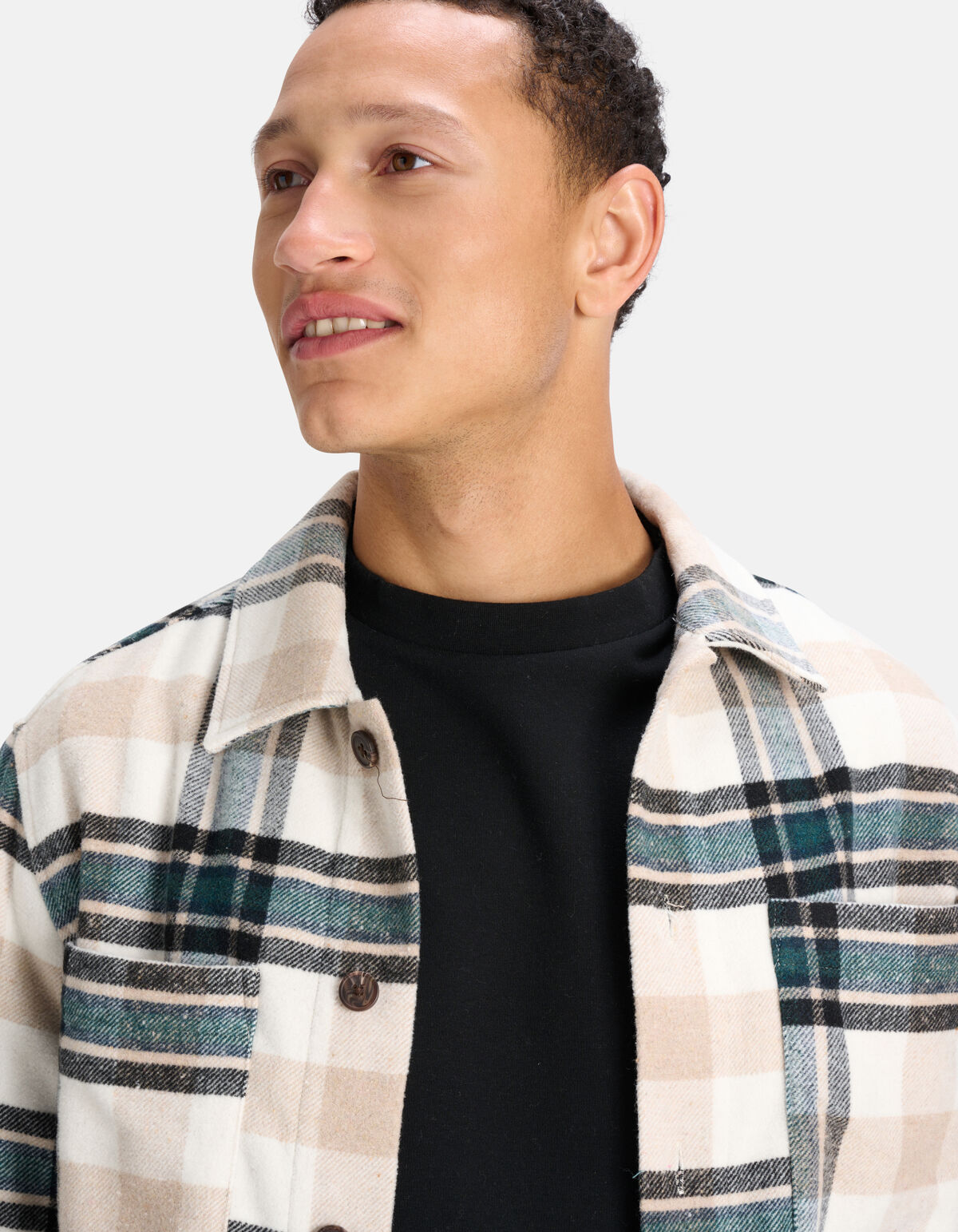 Kariertes Überhemd Beige SHOEBY MEN