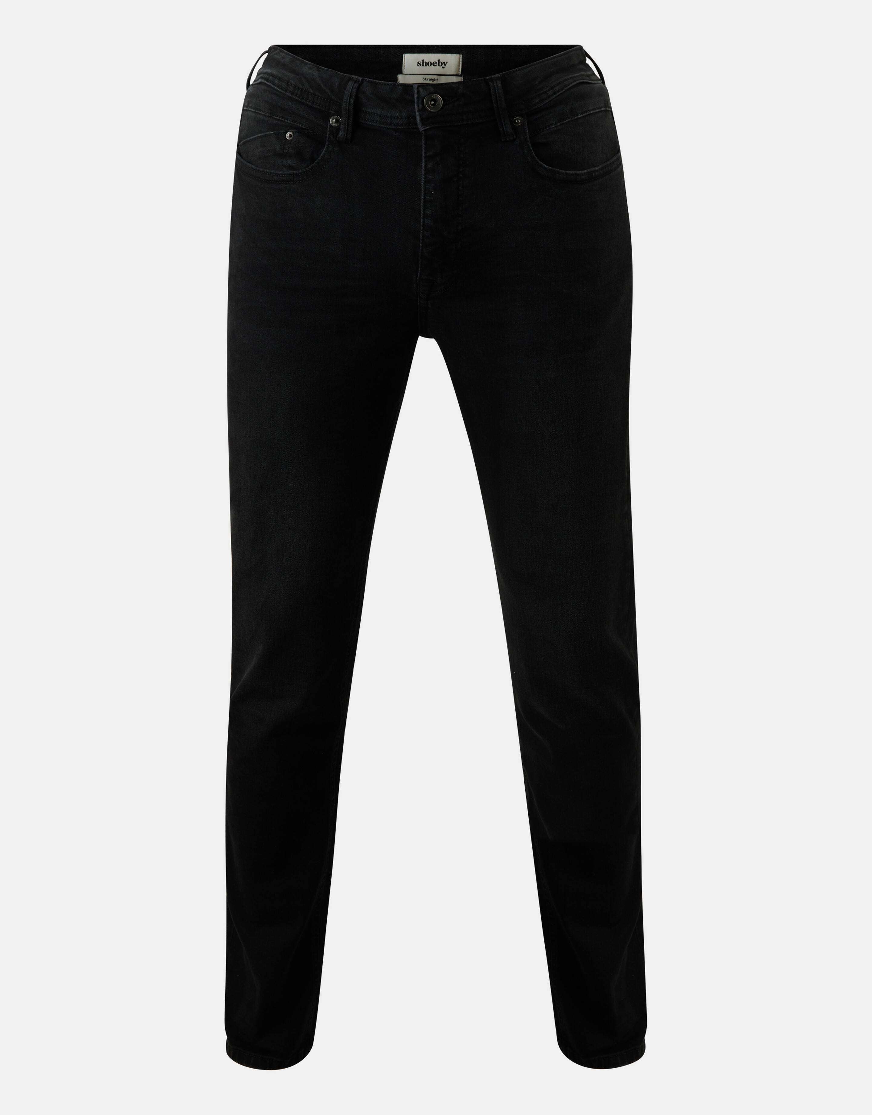 Straight Jeans Washed Schwarz Länge 34 Refill