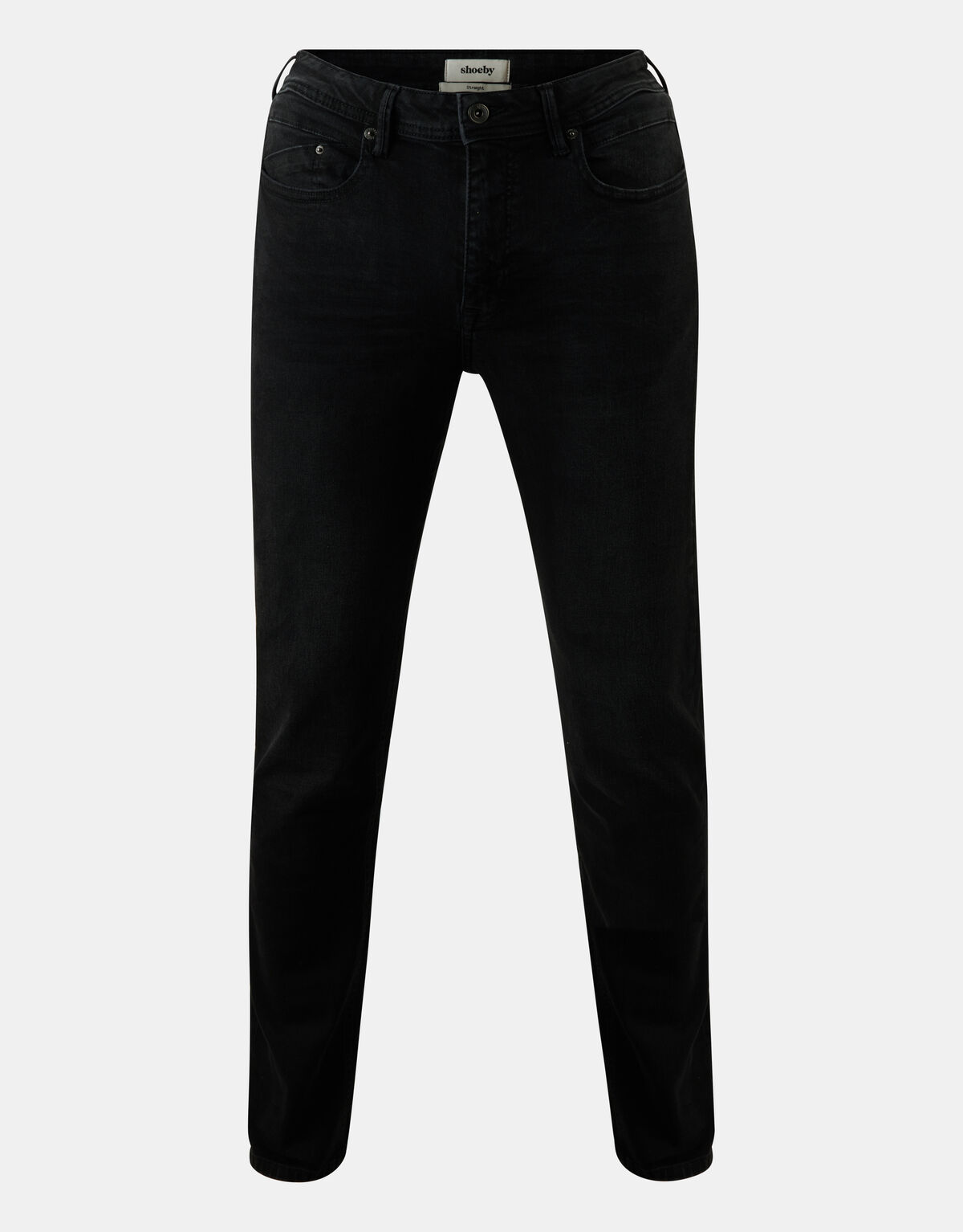 Straight Jeans Washed Schwarz Länge 34 Refill
