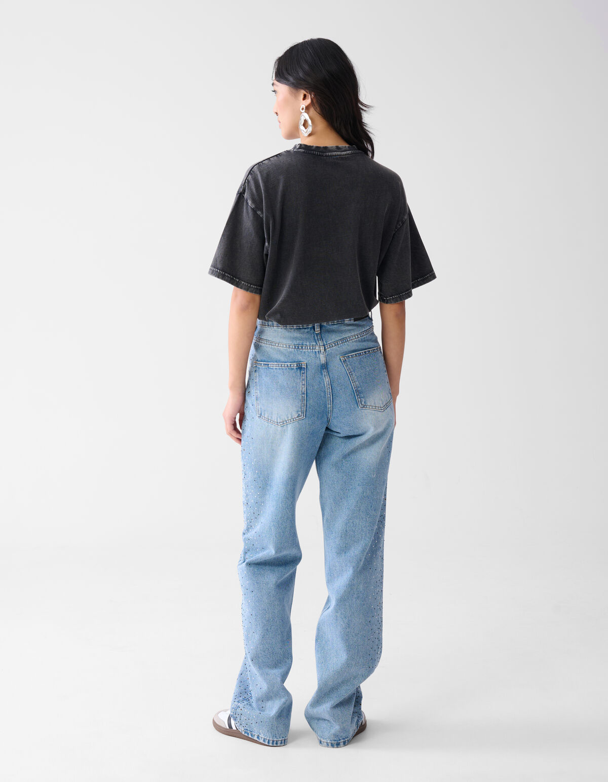 Gewaschenes Logo-T-Shirt Dunkelgrau SHOEBY WOMEN