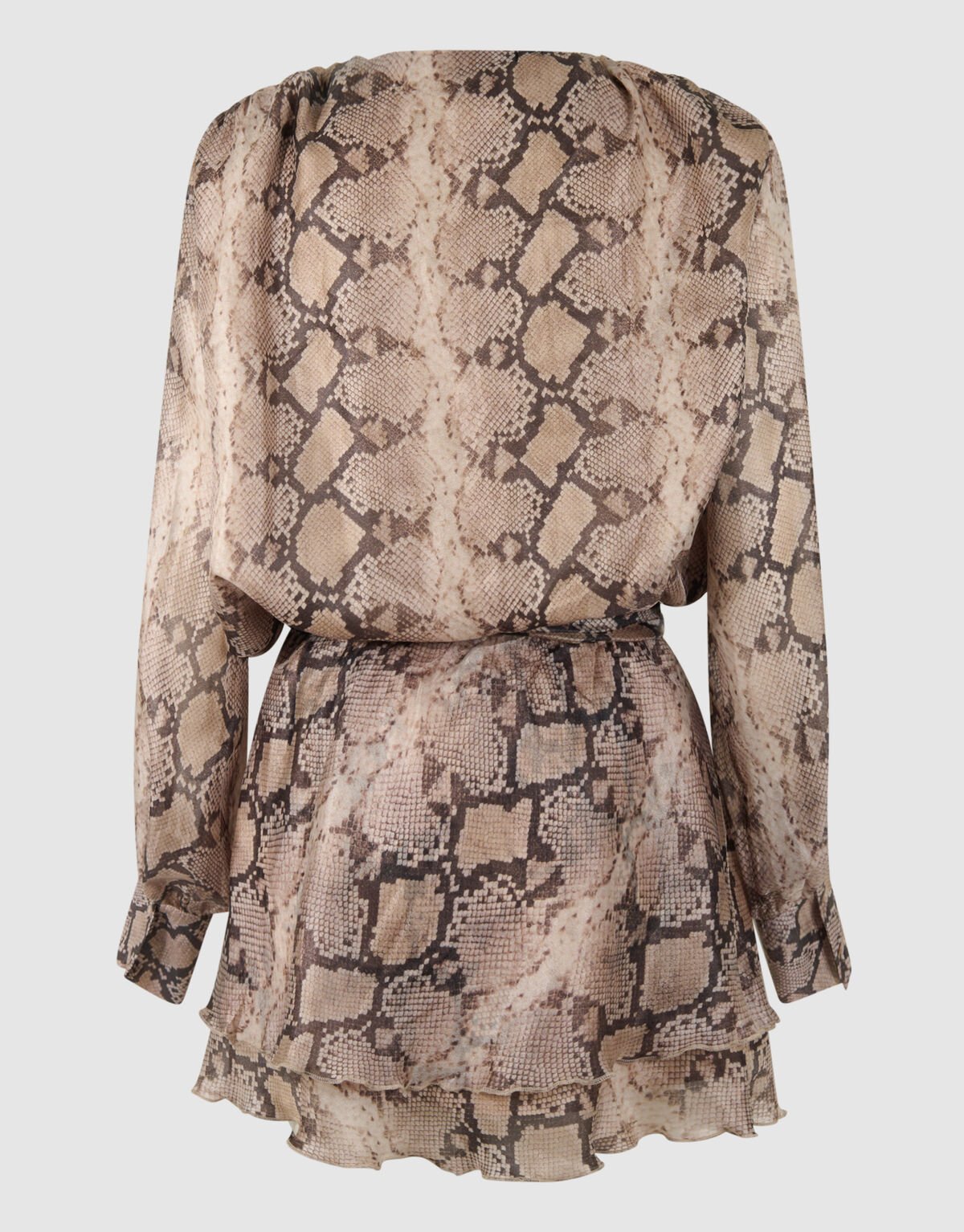 Schlange R&uuml;sche Mini Kleid Hellbraun SHOEBY WOMEN