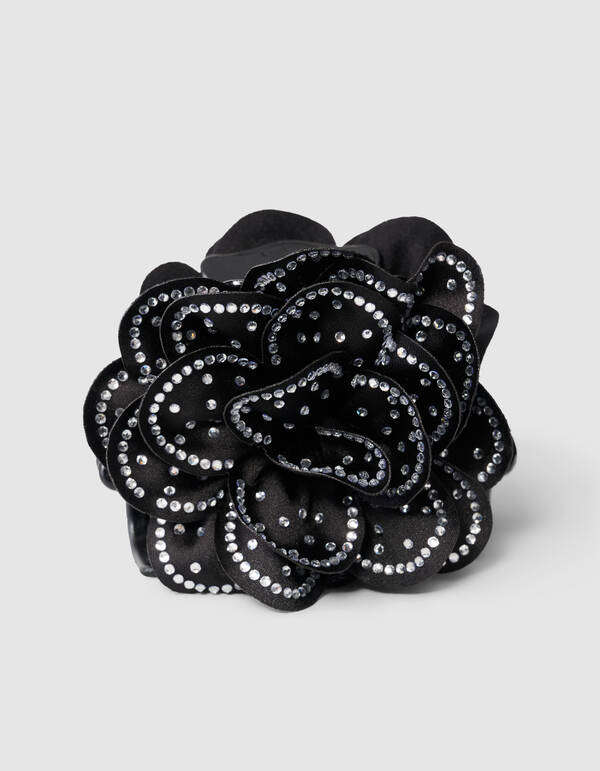 Strass Blume Haarspange Schwarz SHOEBY ACCESSOIRES