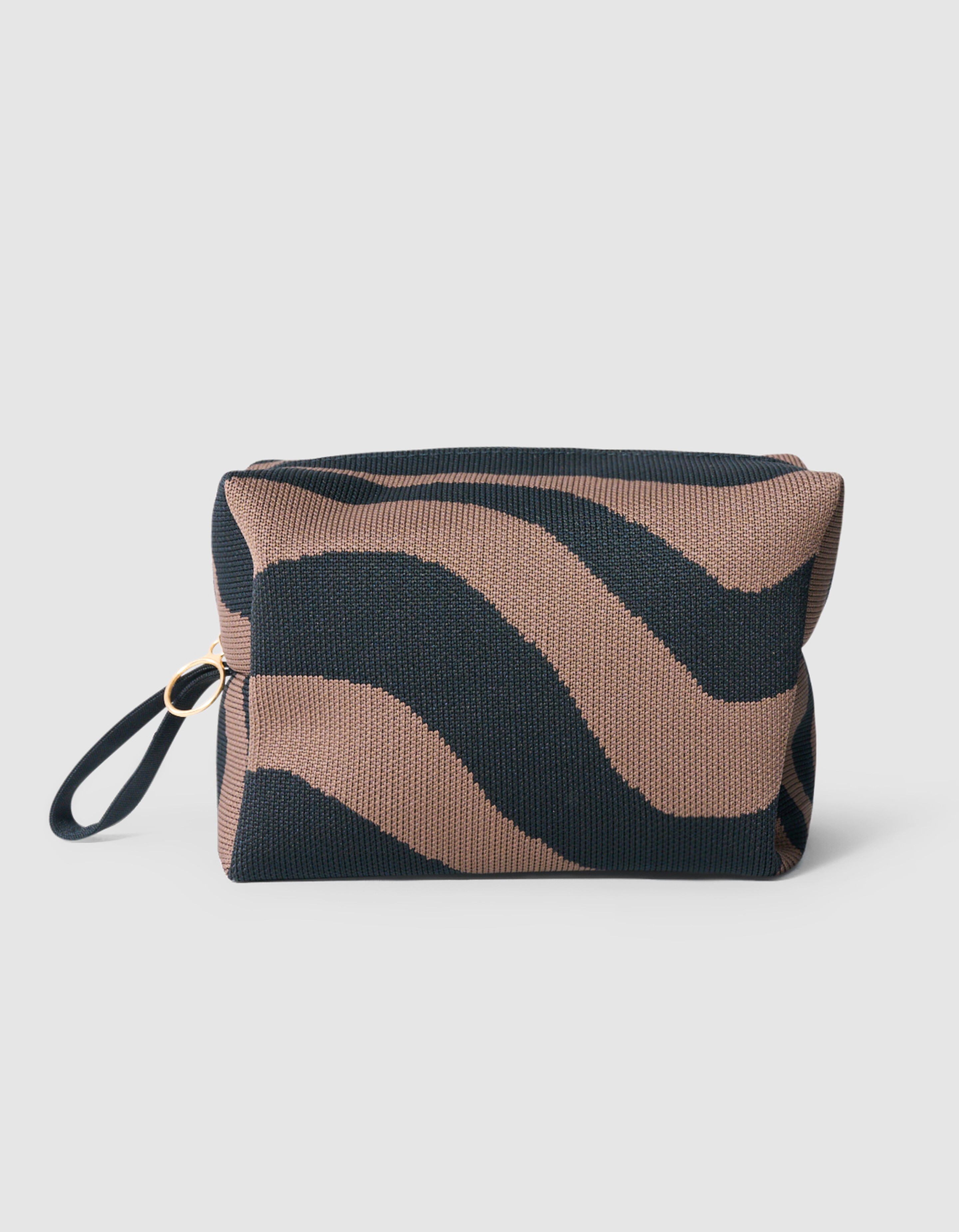 Gestrickte Kulturtasche Schwarz/Braun SHOEBY ACCESSOIRES