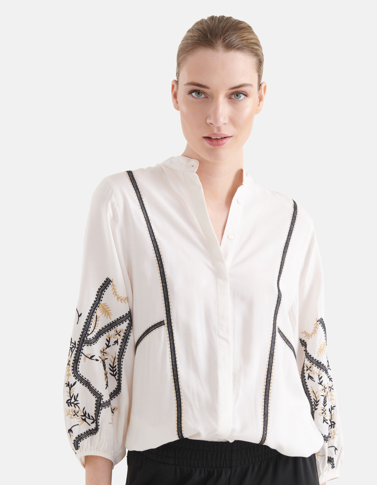 Stickerei Bluse Off White SHOEBY WOMEN