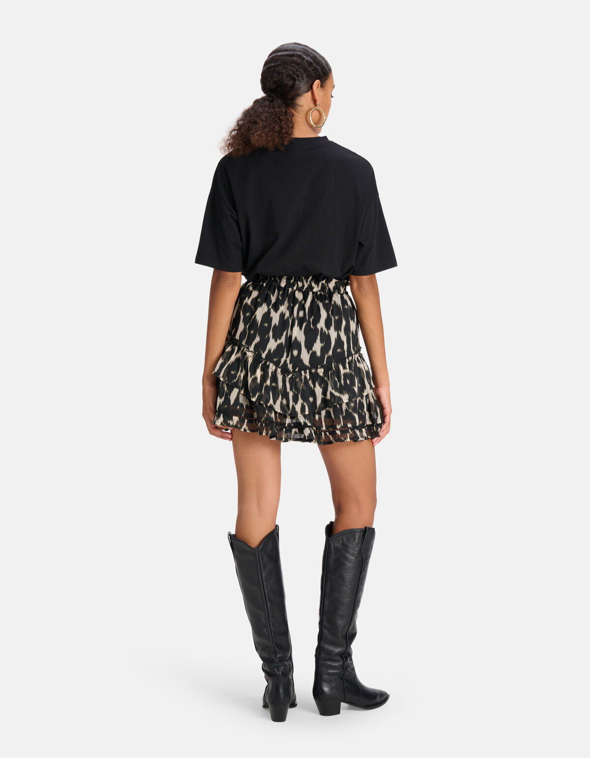 Rock mit Leopardenmuster Schwarz SHOEBY WOMEN