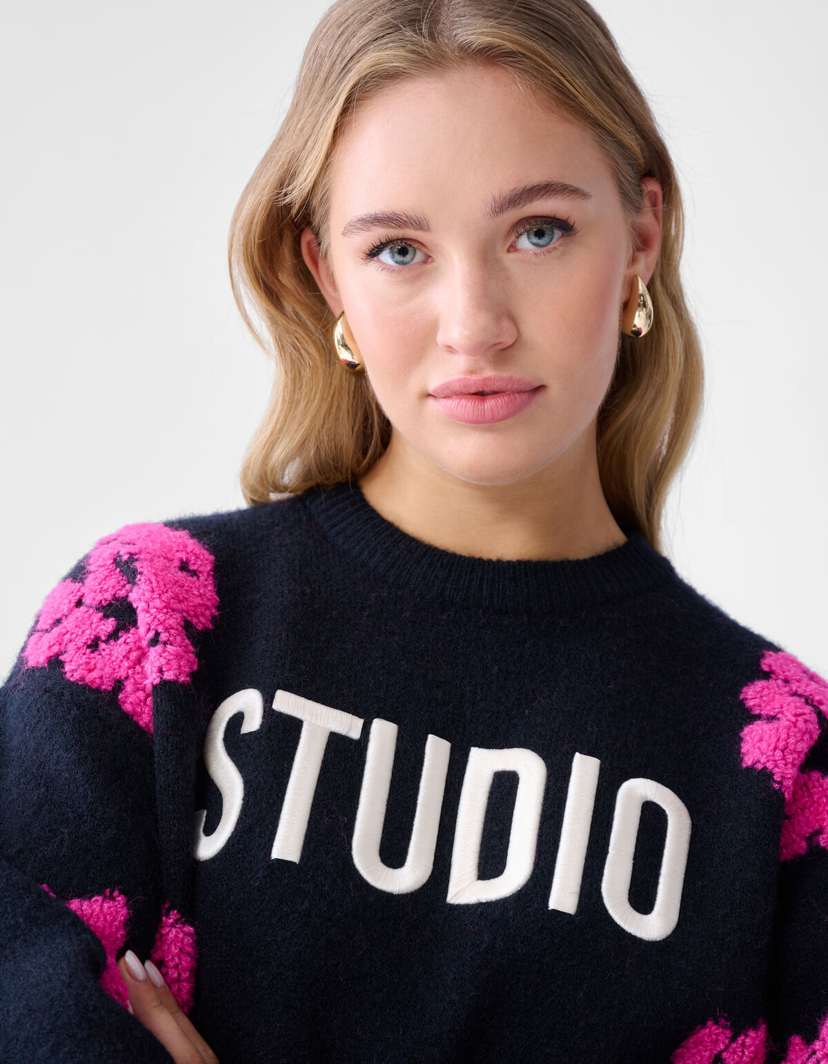 Kontrast-Pullover Schwarz SHOEBY WOMEN