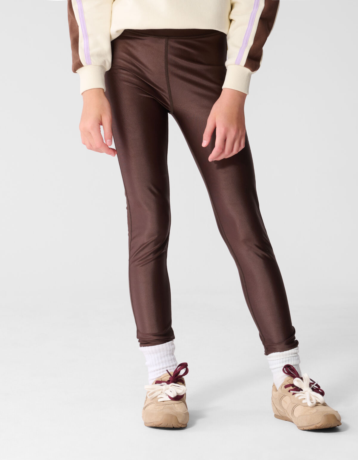 Gl&auml;nzende Leggings Dunkelbraun SHOEBY GIRLS