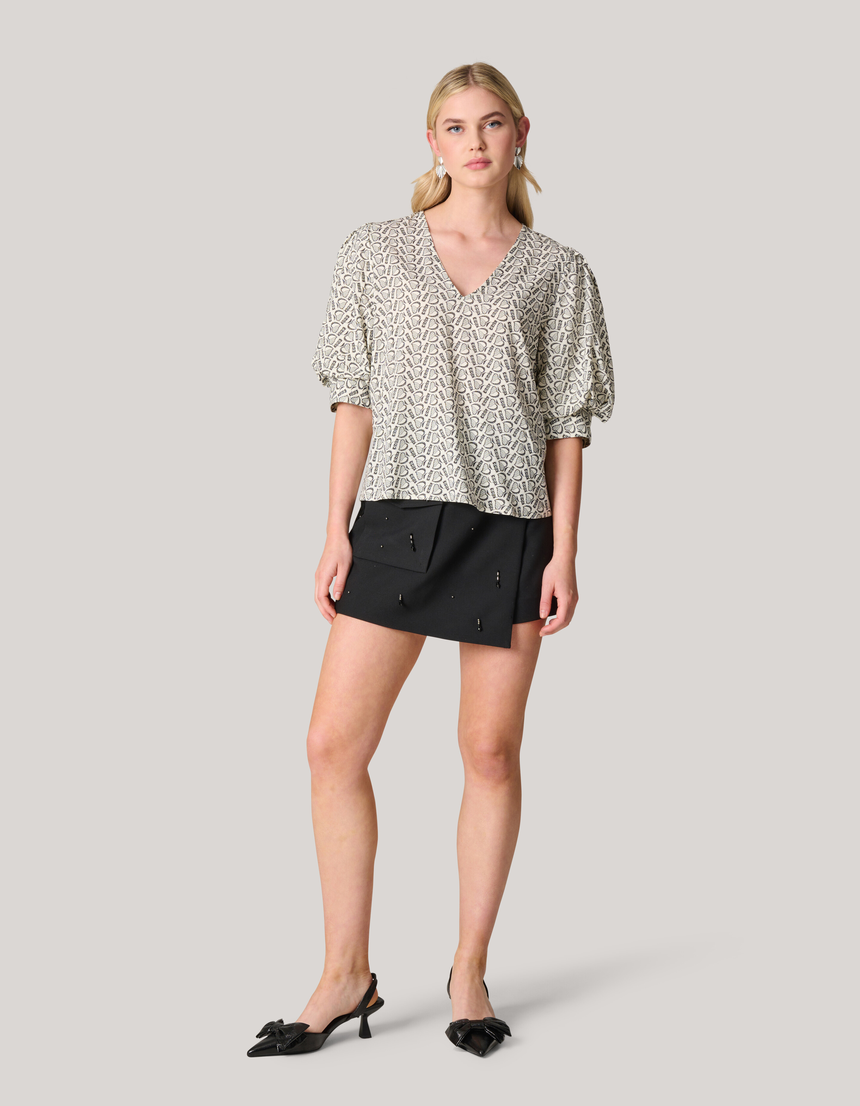 Bedrucktes Herz-Top Wit SHOEBY WOMEN