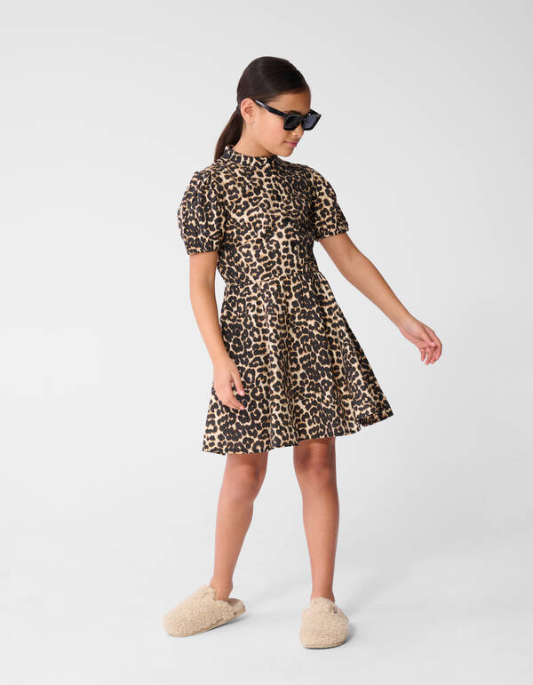 Leopard Wave Mini Kleid Hellbraun SHOEBY GIRLS