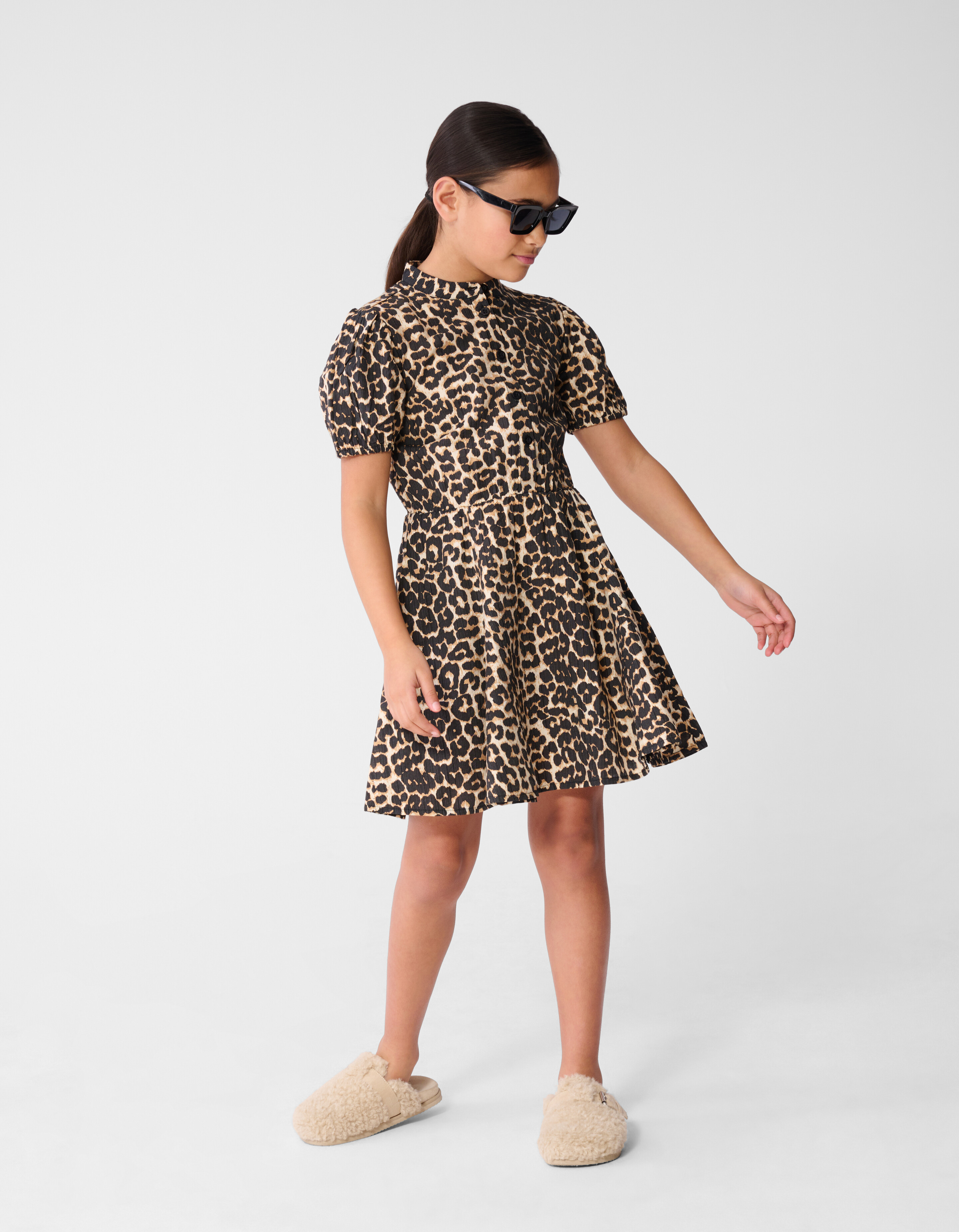 Leopard Wave Mini Kleid Hellbraun SHOEBY GIRLS