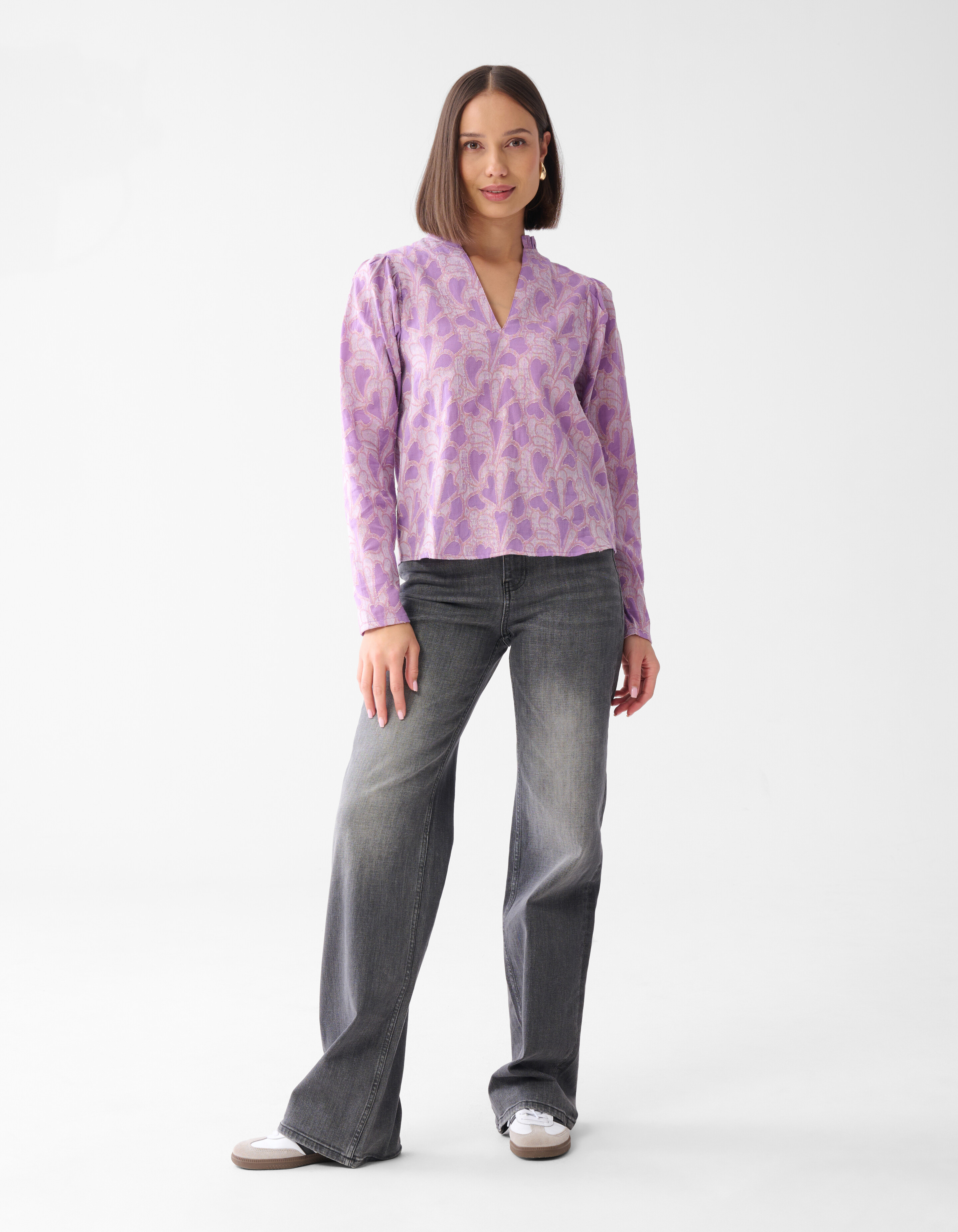 Lurex Herz Bluse Lila SHOEBY WOMEN