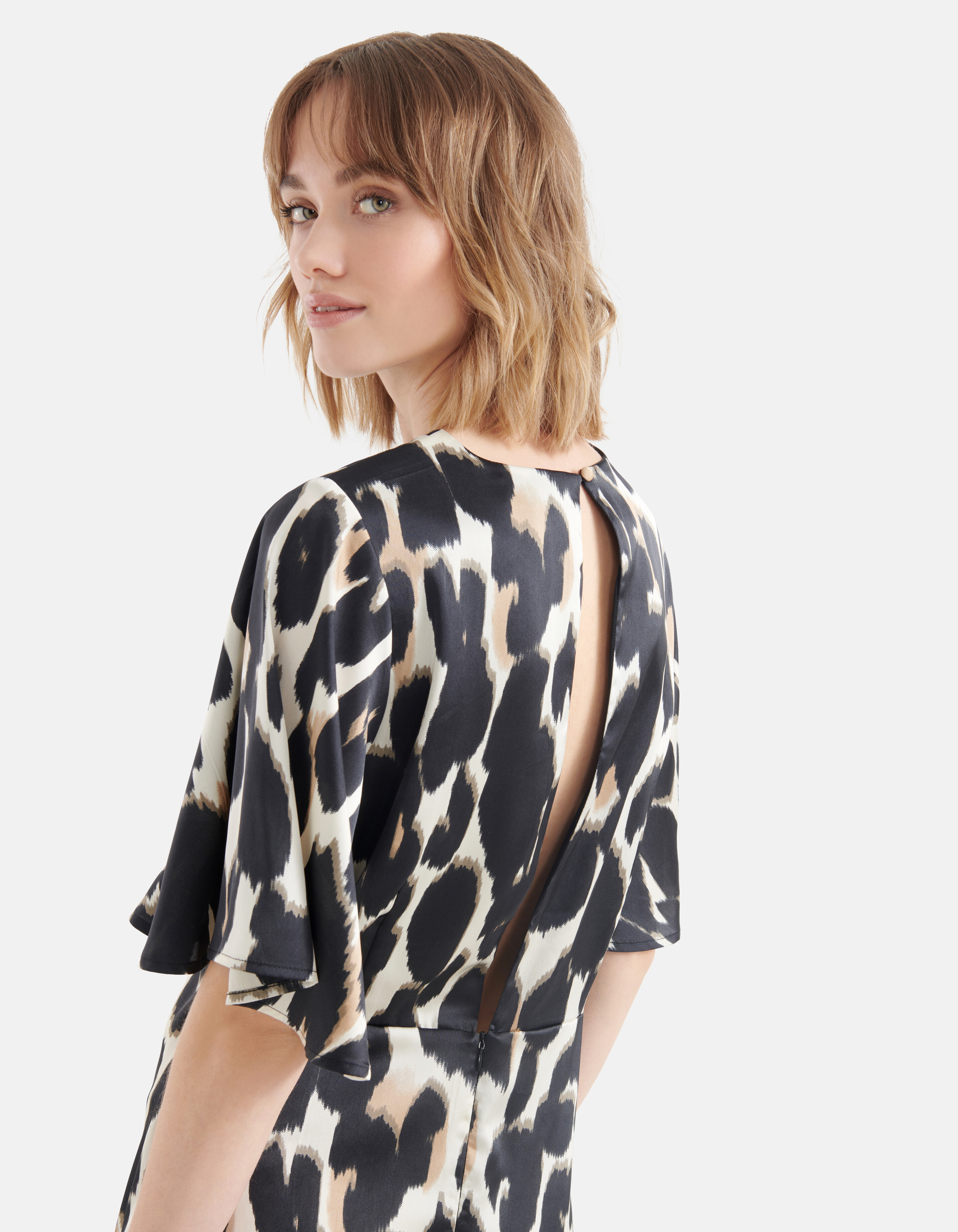 Midikleid mit Leopardenmuster Offwhite SHOEBY WOMEN