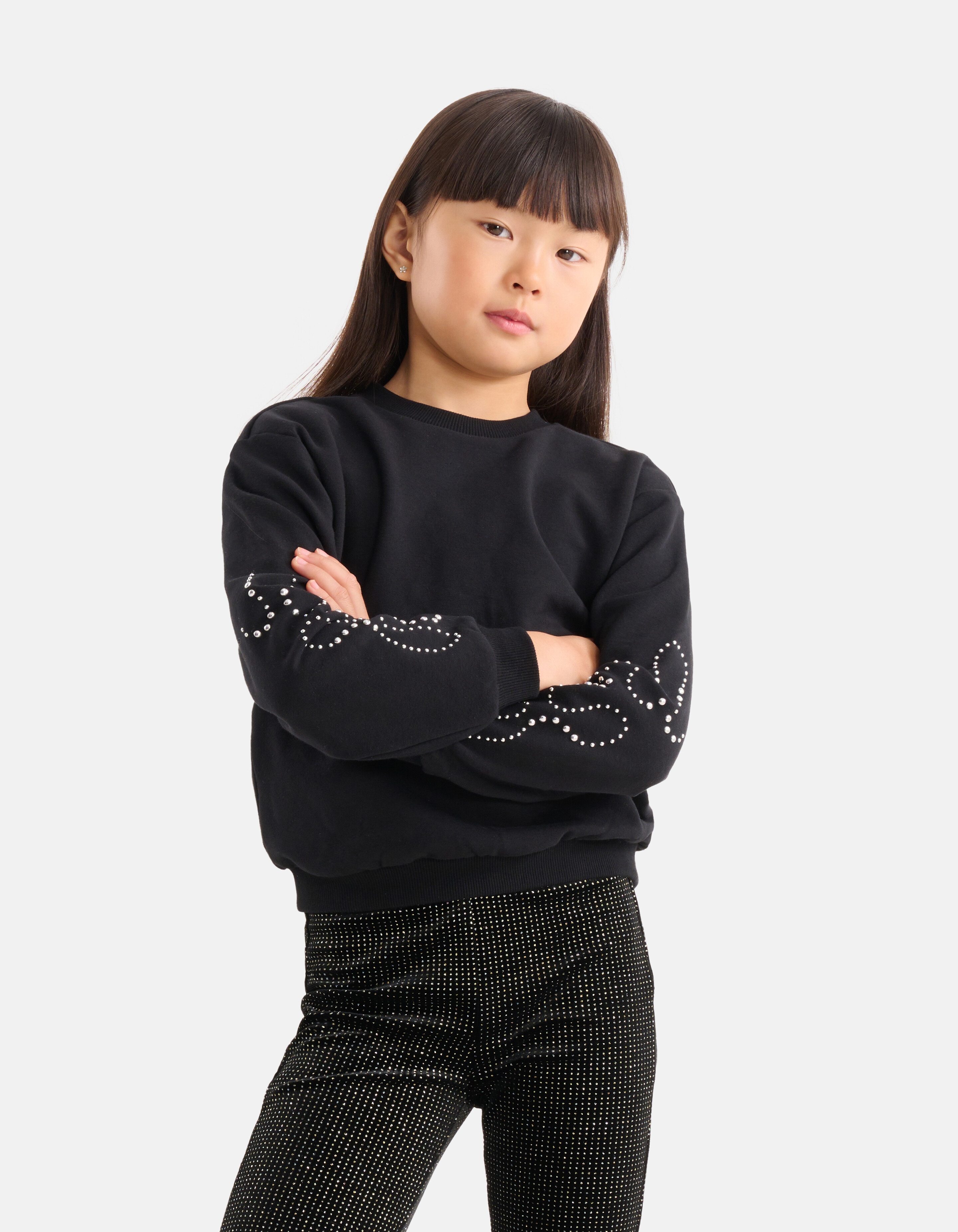 Nieten Pullover Schwarz SHOEBY GIRLS