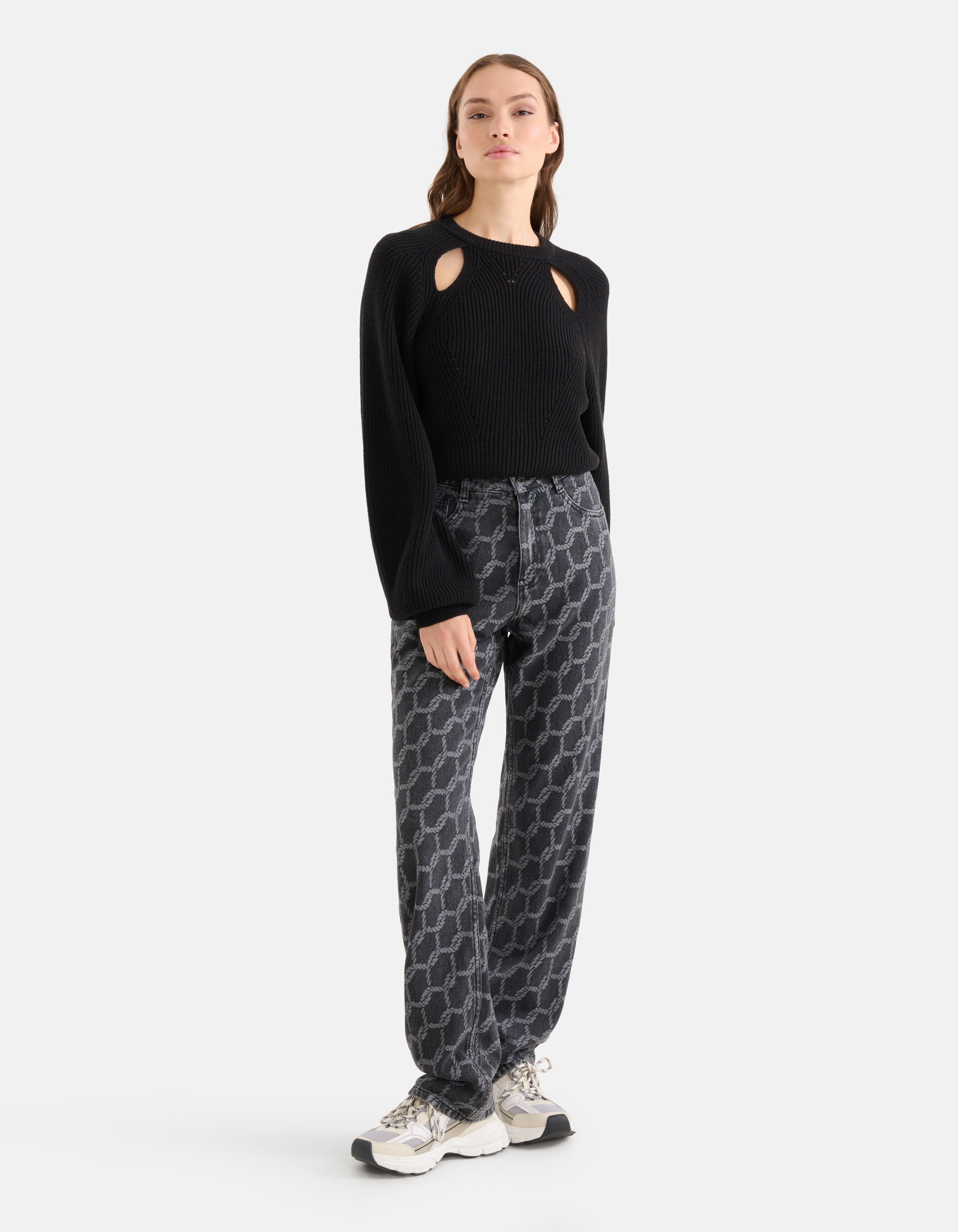 Cut Out Pullover Schwarz SHOEBY WOMEN