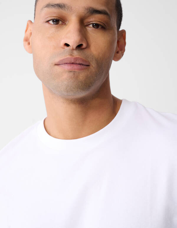 Basic-T-Shirt Wei&szlig; SHOEBY MEN