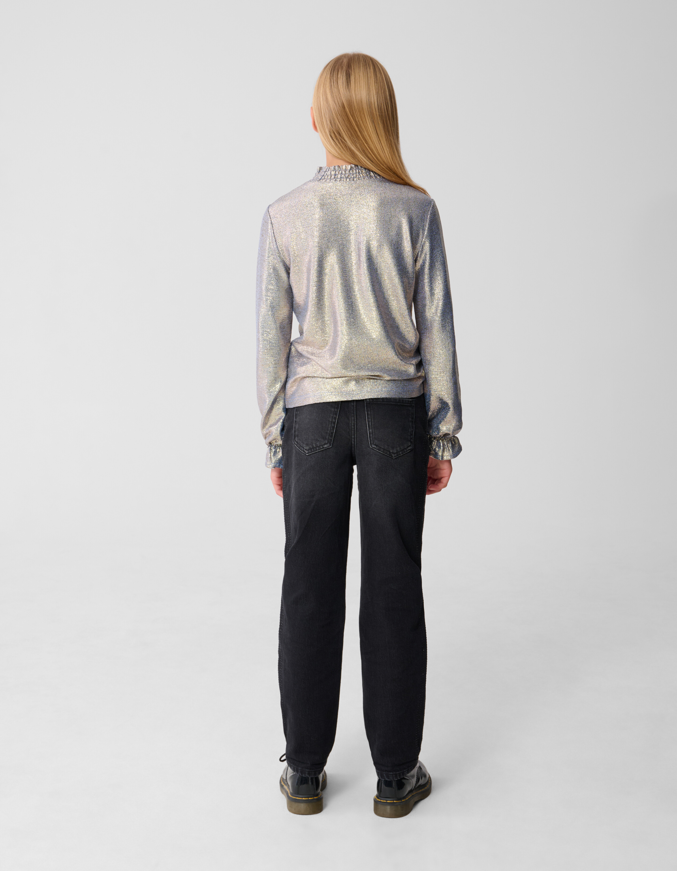 Metallisches Langarm-Top Blau/Silber SHOEBY GIRLS
