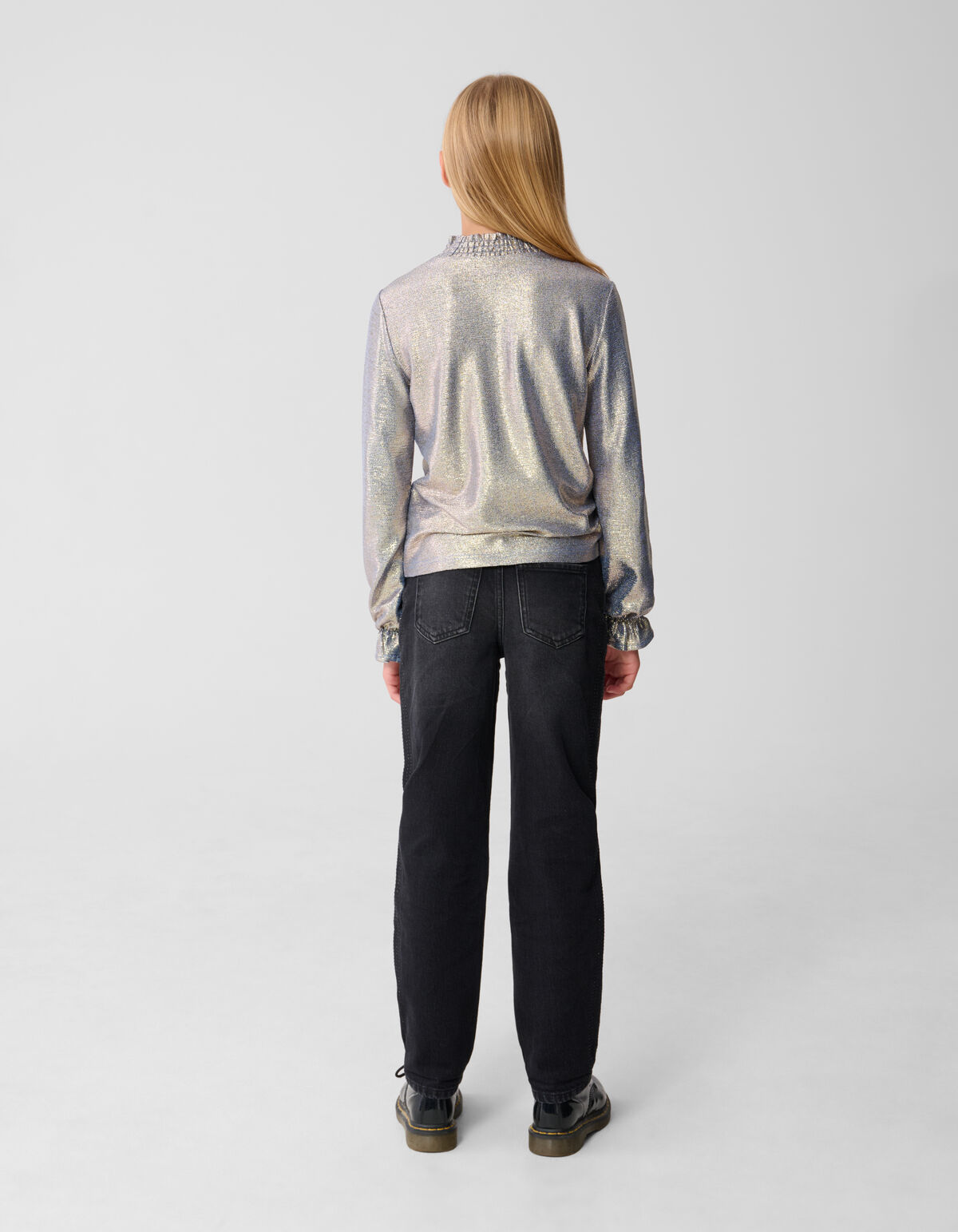 Metallisches Langarm-Top Blau/Silber SHOEBY GIRLS