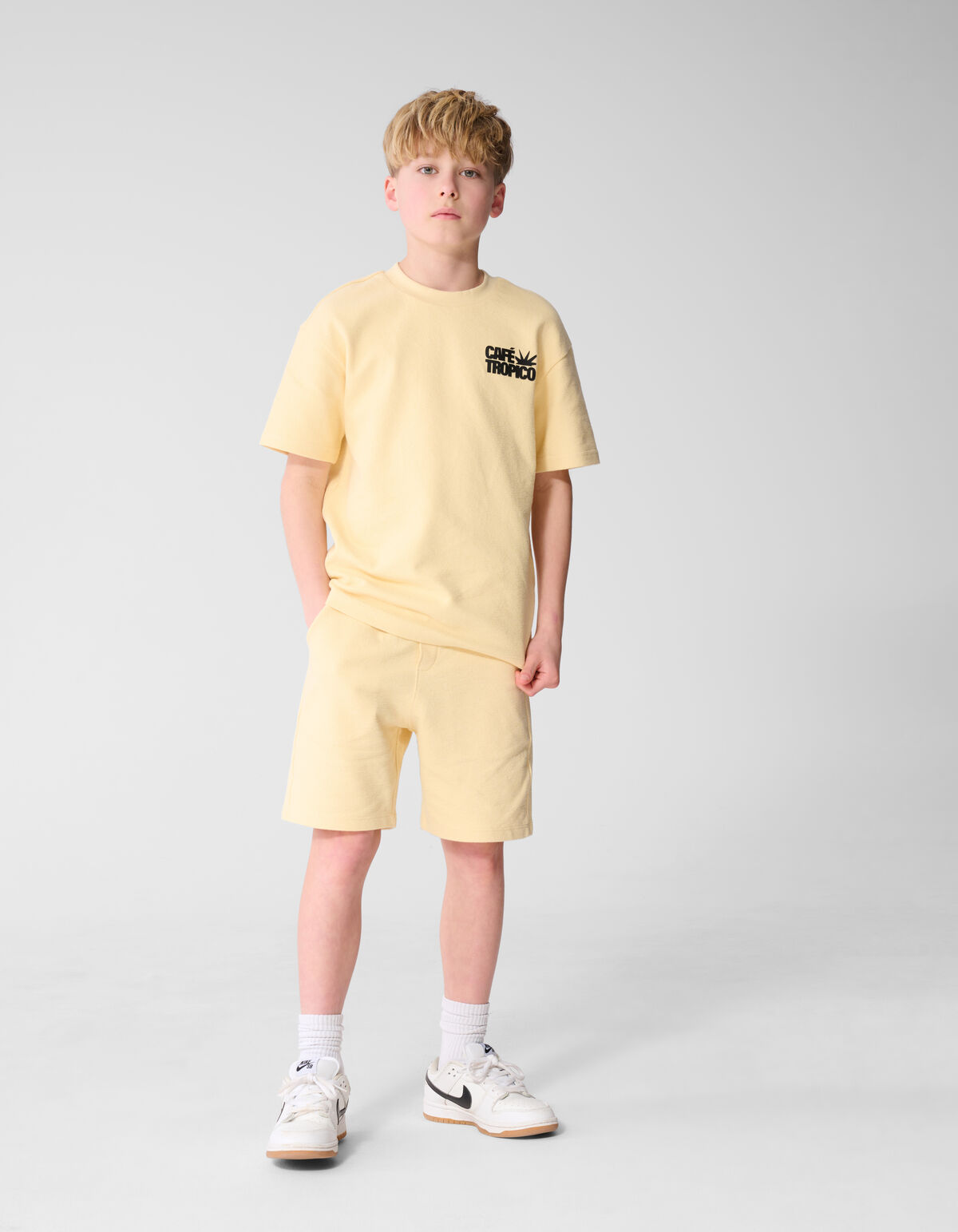 Frottee Textdruck T-Shirt Gelb SHOEBY BOYS