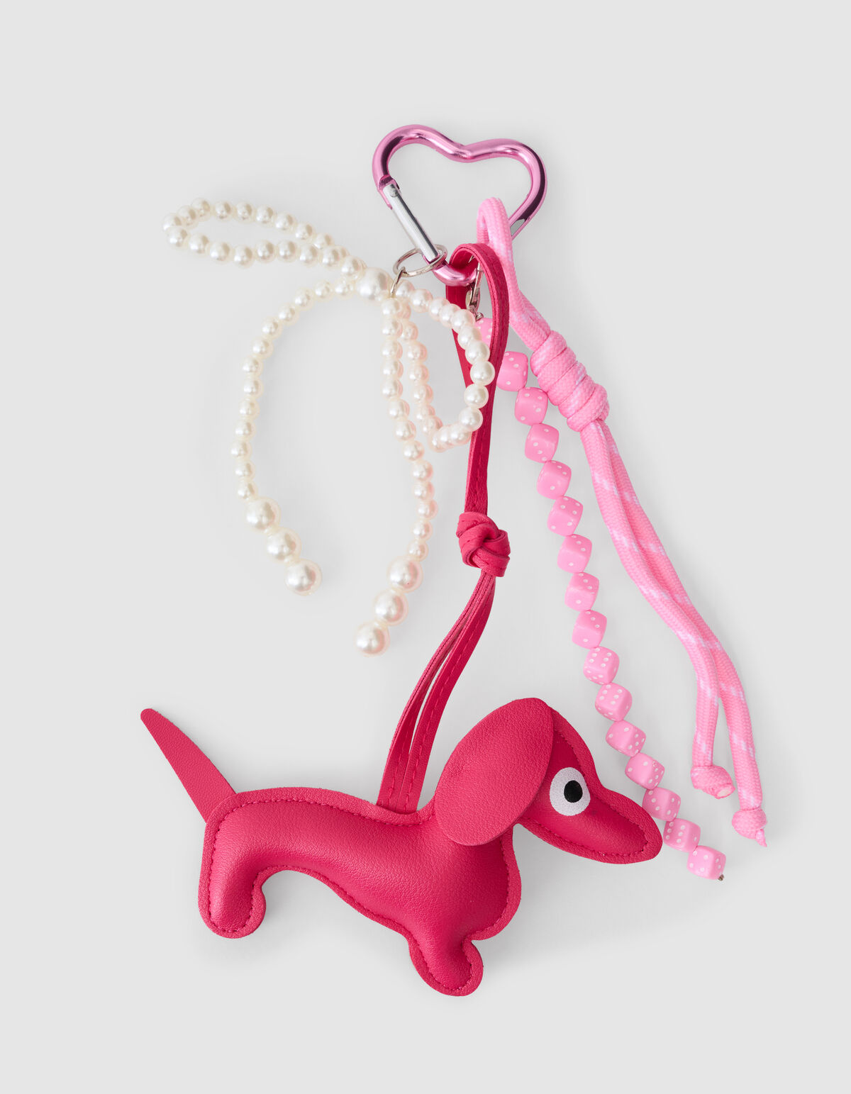 Lustiger Hunde-Schlüsselanhänger Dunkelrosa SHOEBY ACCESSOIRES