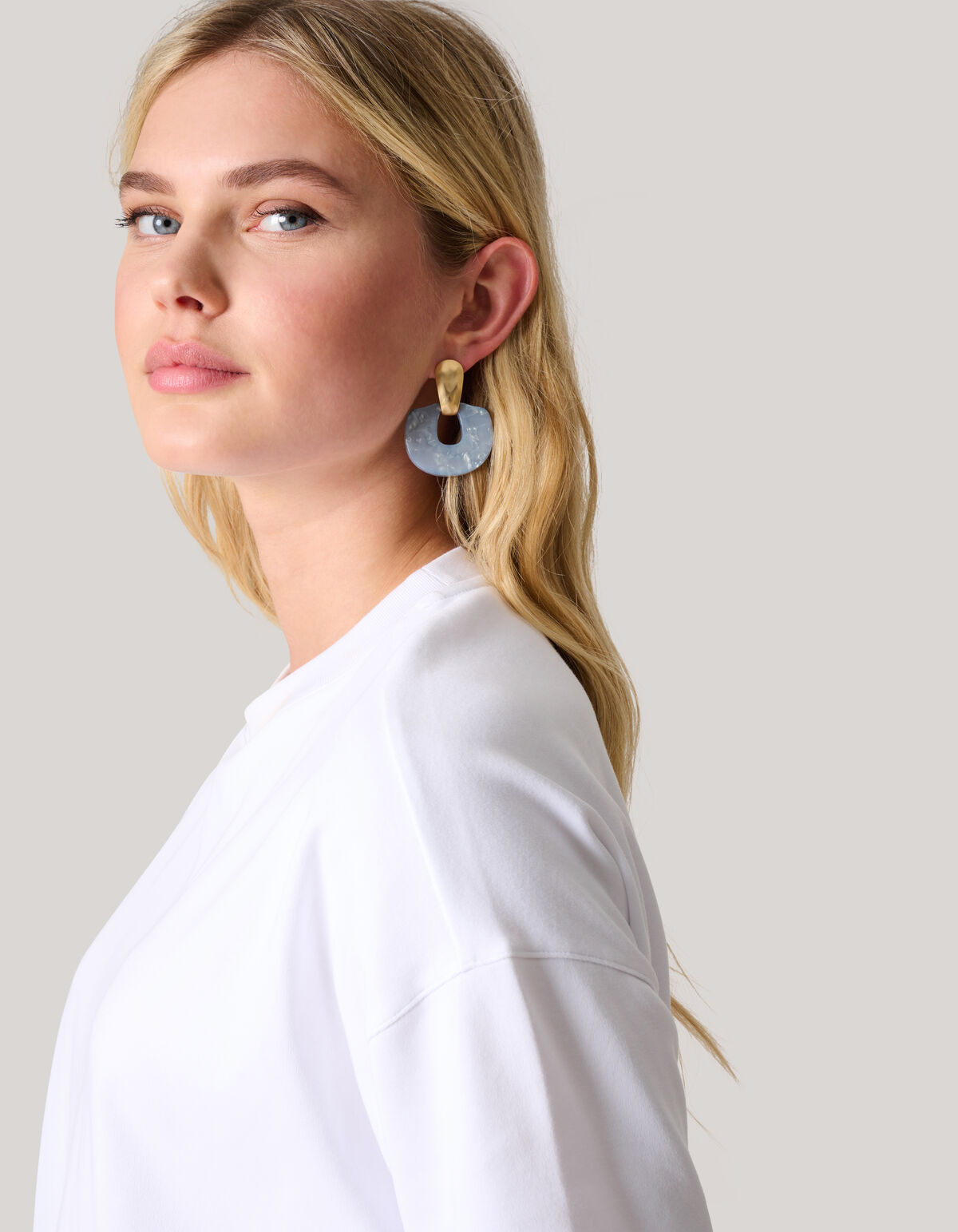 Marmor Ohrringe Hellblau SHOEBY ACCESSOIRES