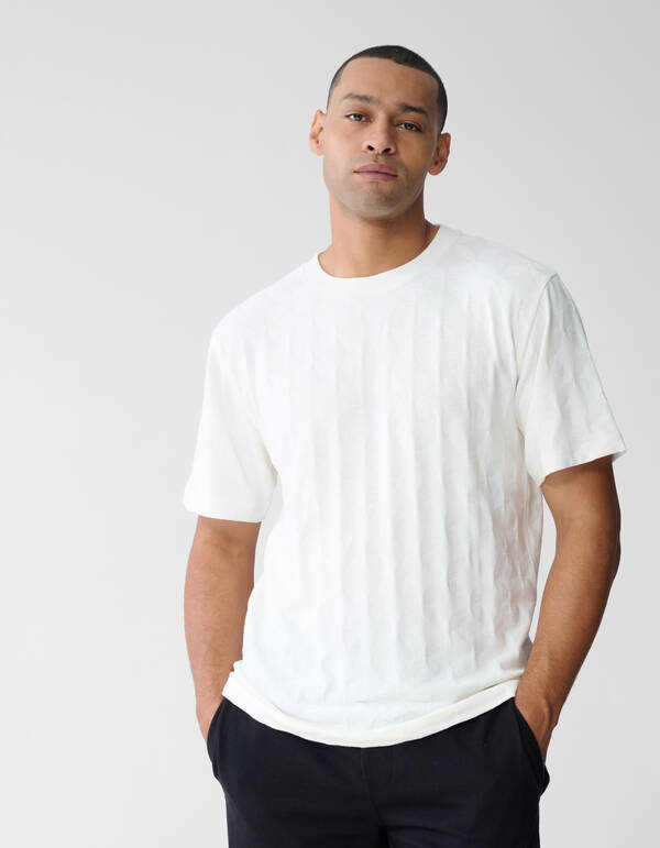 Jacquard Spark Logo T-Shirt Off-White SHOEBY MEN