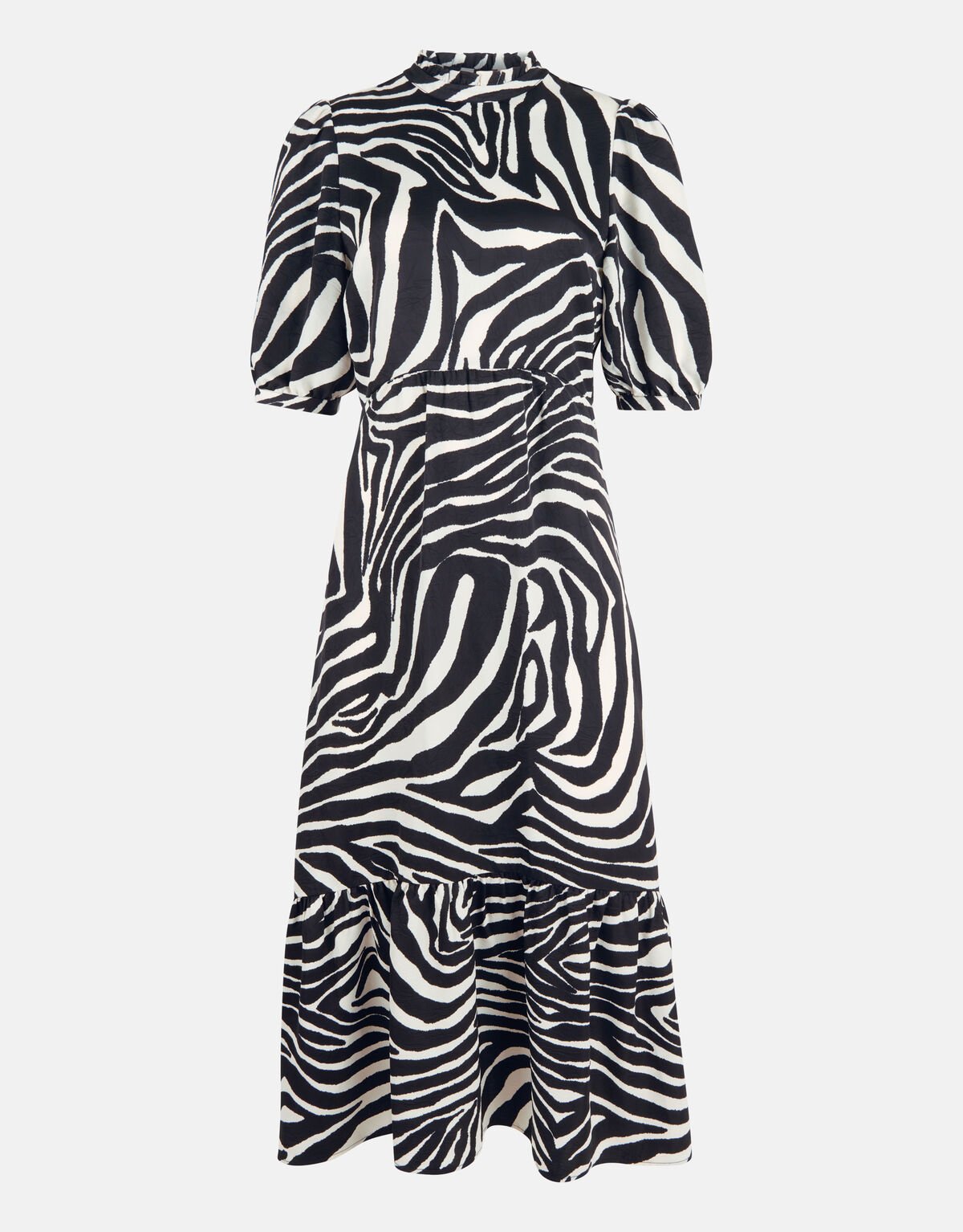 Zebra Print Maxikleid Schwarz/Weiß Shoeby