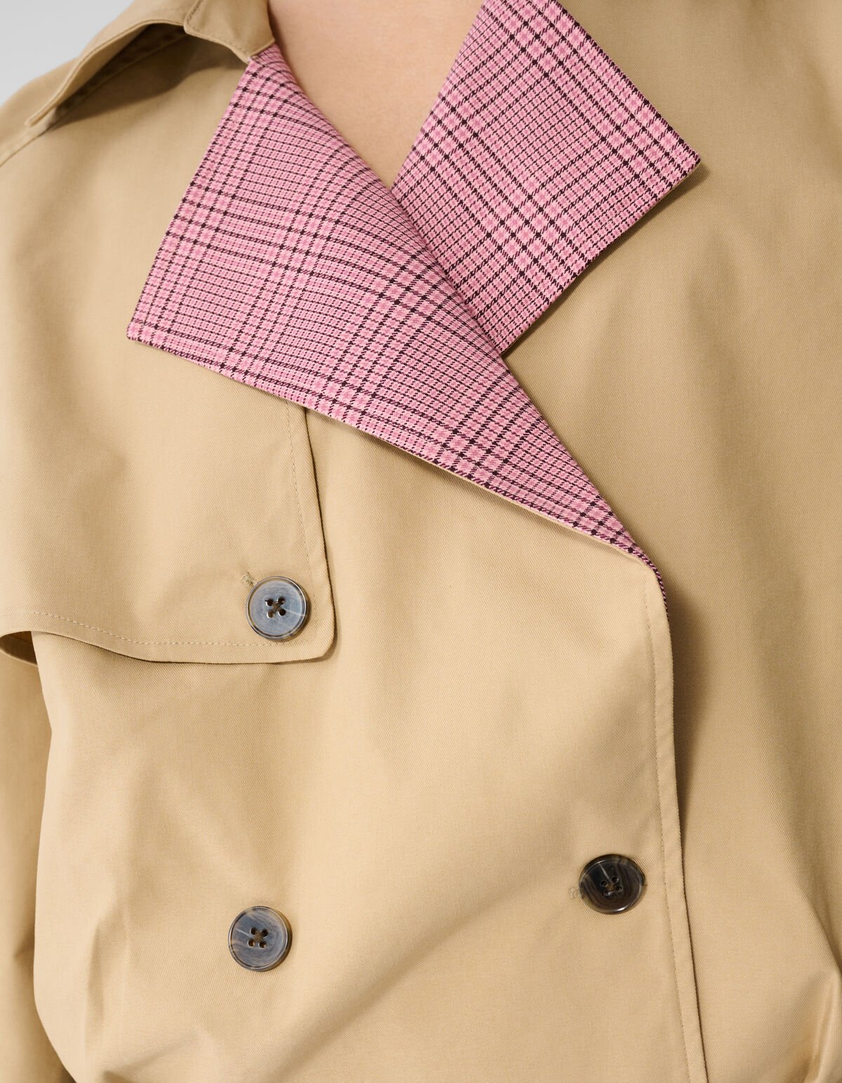 &Uuml;bergro&szlig;er gek&uuml;rzter Trenchcoat Jacke Camel SHOEBY WOMEN