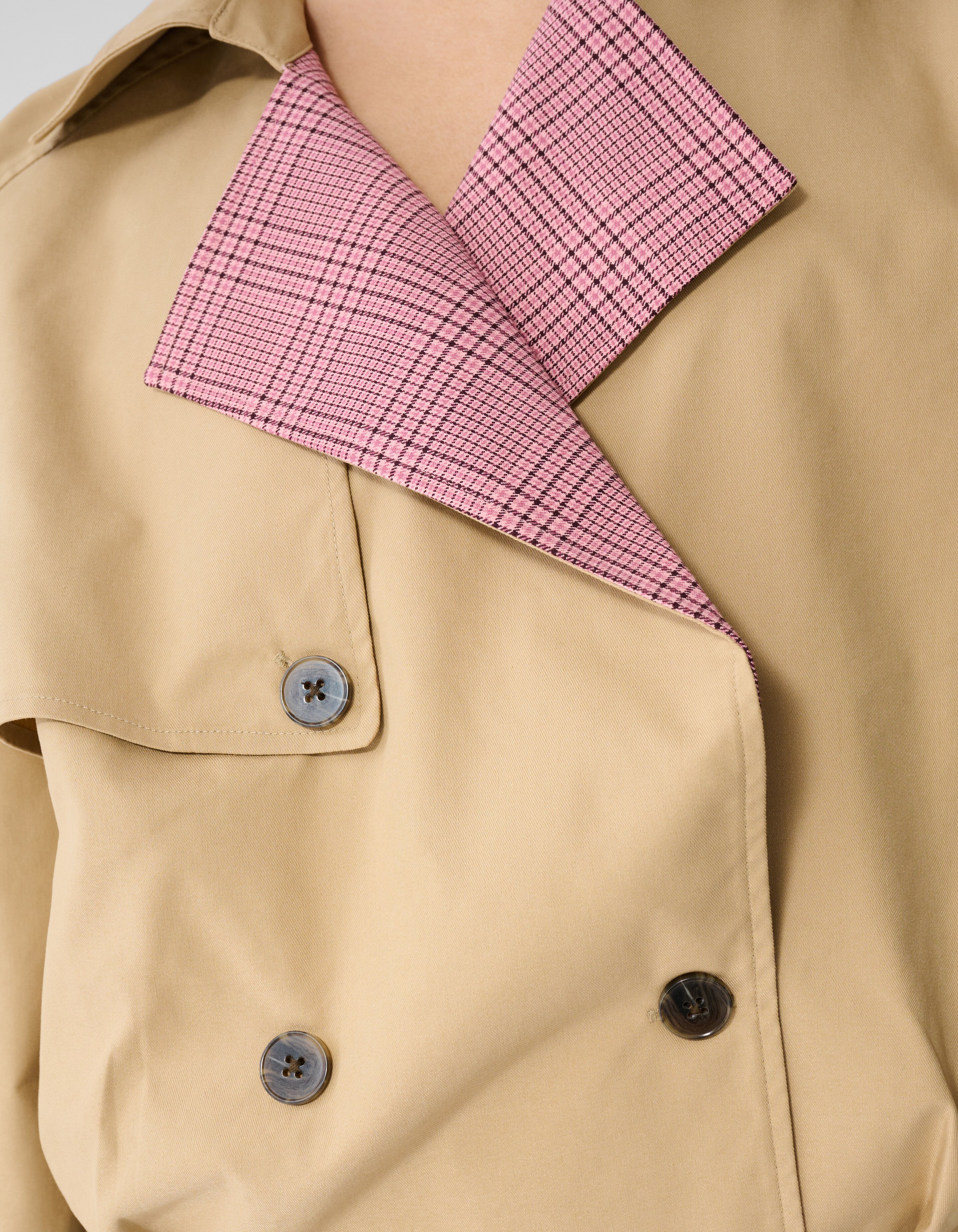 &Uuml;bergro&szlig;er gek&uuml;rzter Trenchcoat Jacke Camel SHOEBY WOMEN