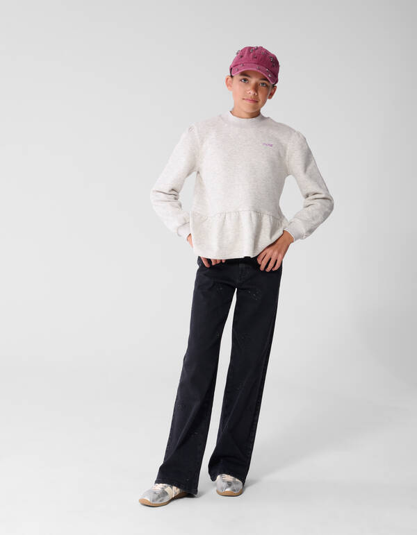 Peplum-Pullover in Hellgrau SHOEBY GIRLS