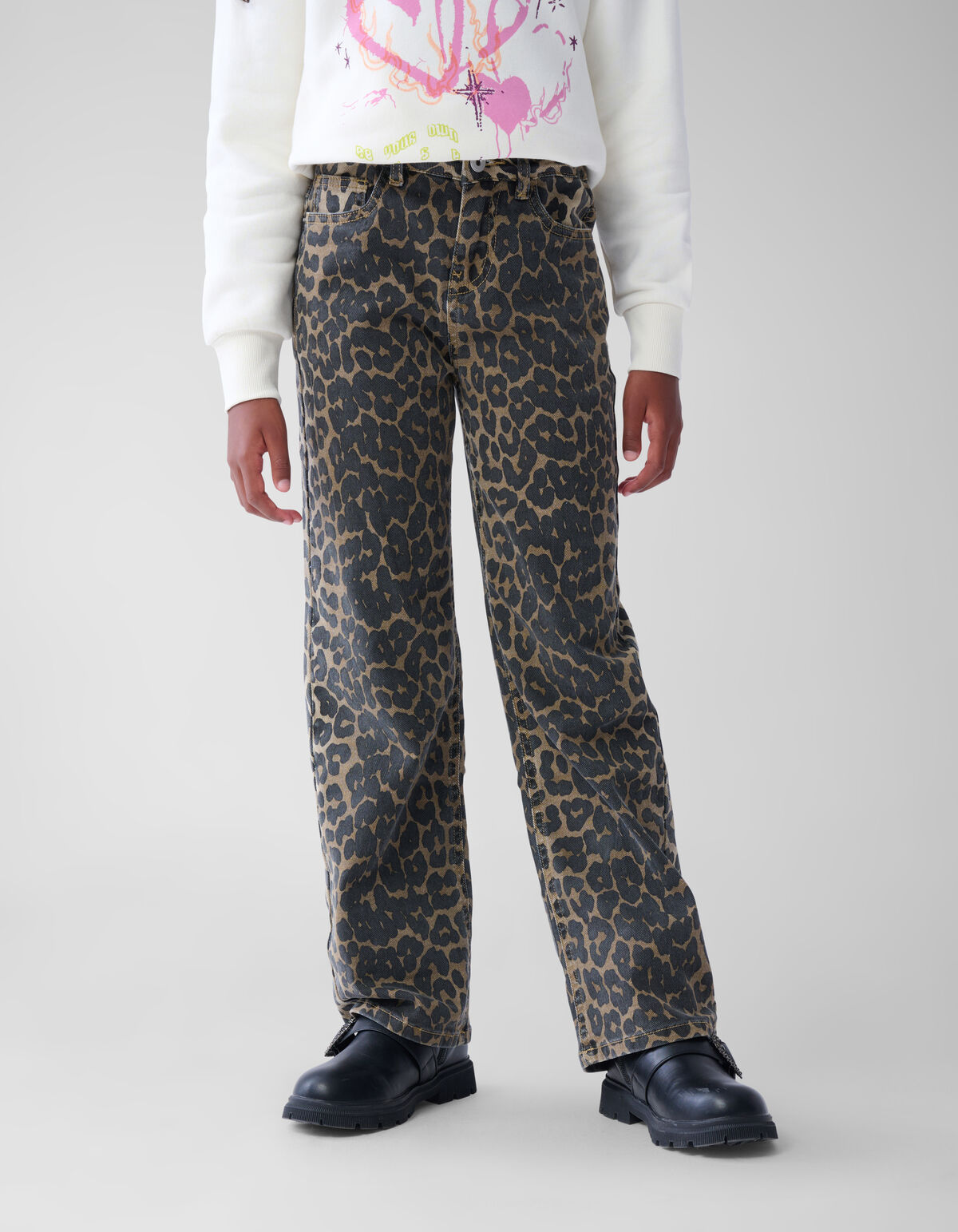 Leopard Straight Fit-Hose Braun SHOEBY GIRLS