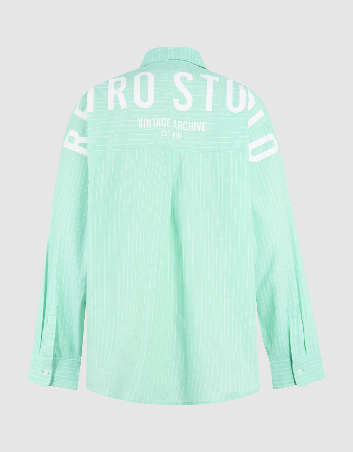 Nadelstreifen Popelinebluse Hellgrün SHOEBY WOMEN