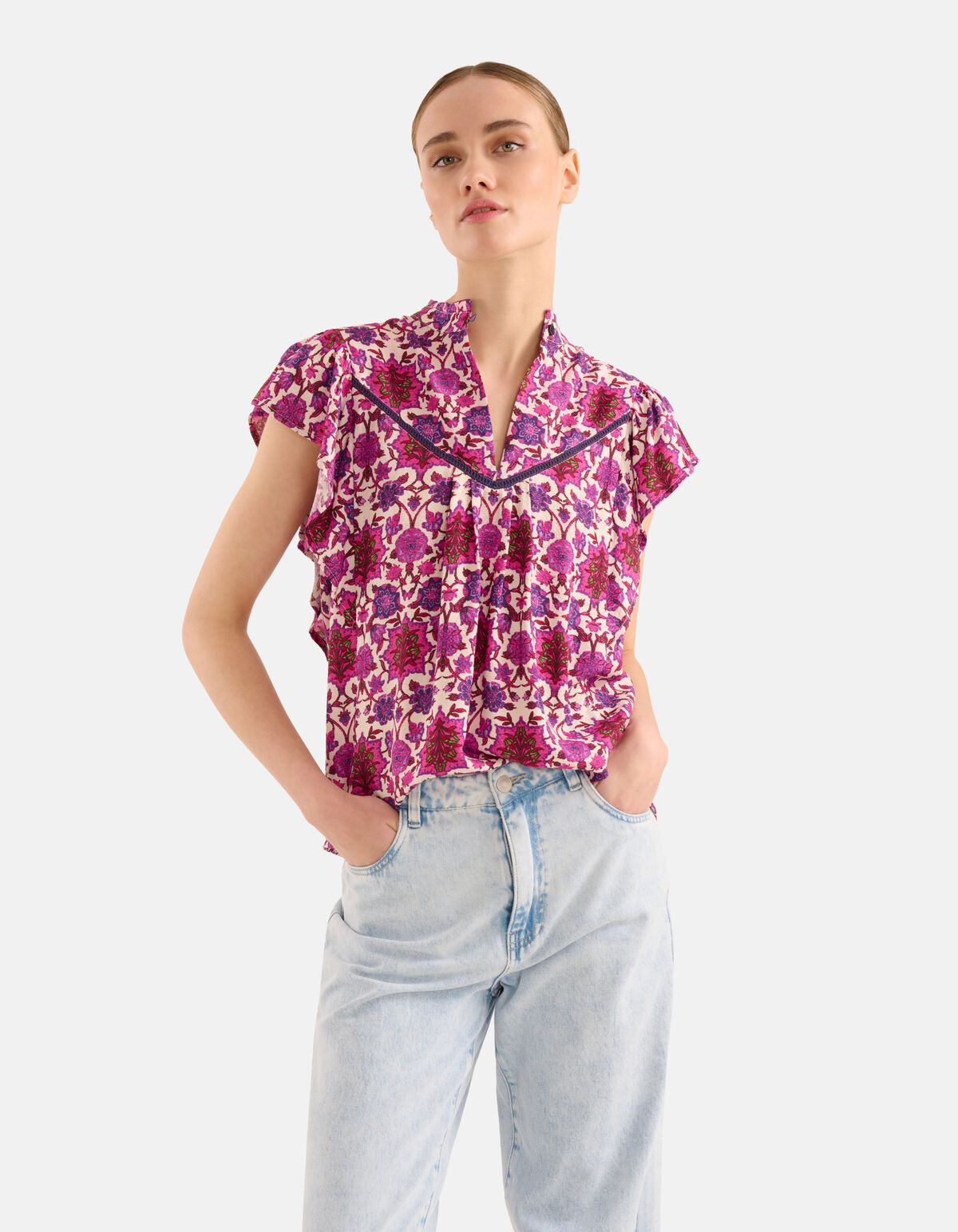 Grafikdruck Top Lila SHOEBY WOMEN