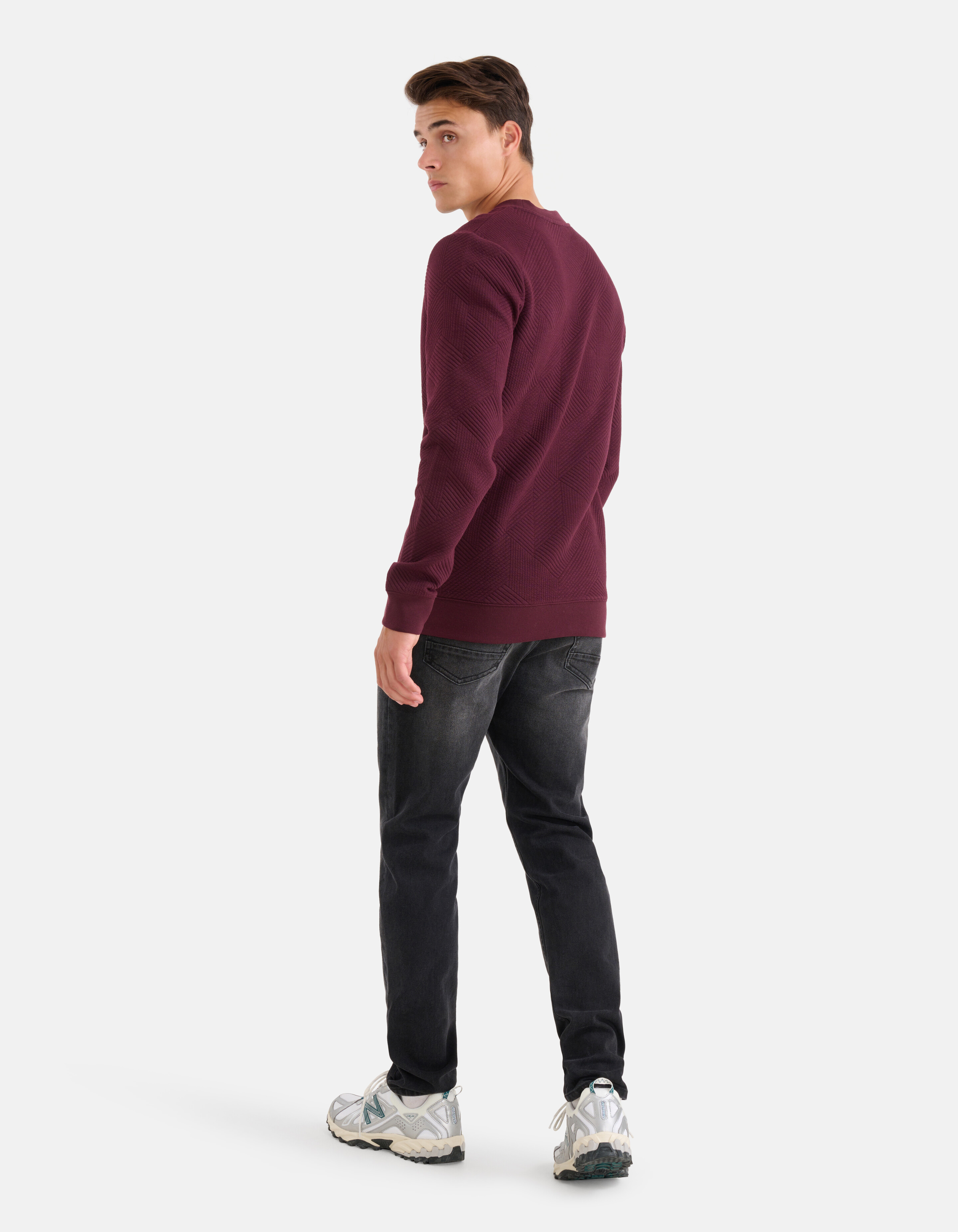 Geometrischer Pullover Bordeaux SHOEBY MEN