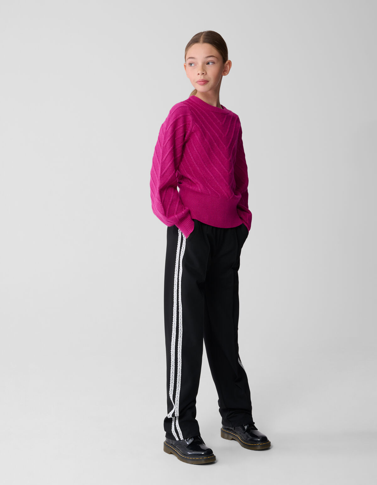 Sportliche Hose mit weitem Bein Schwarz SHOEBY GIRLS