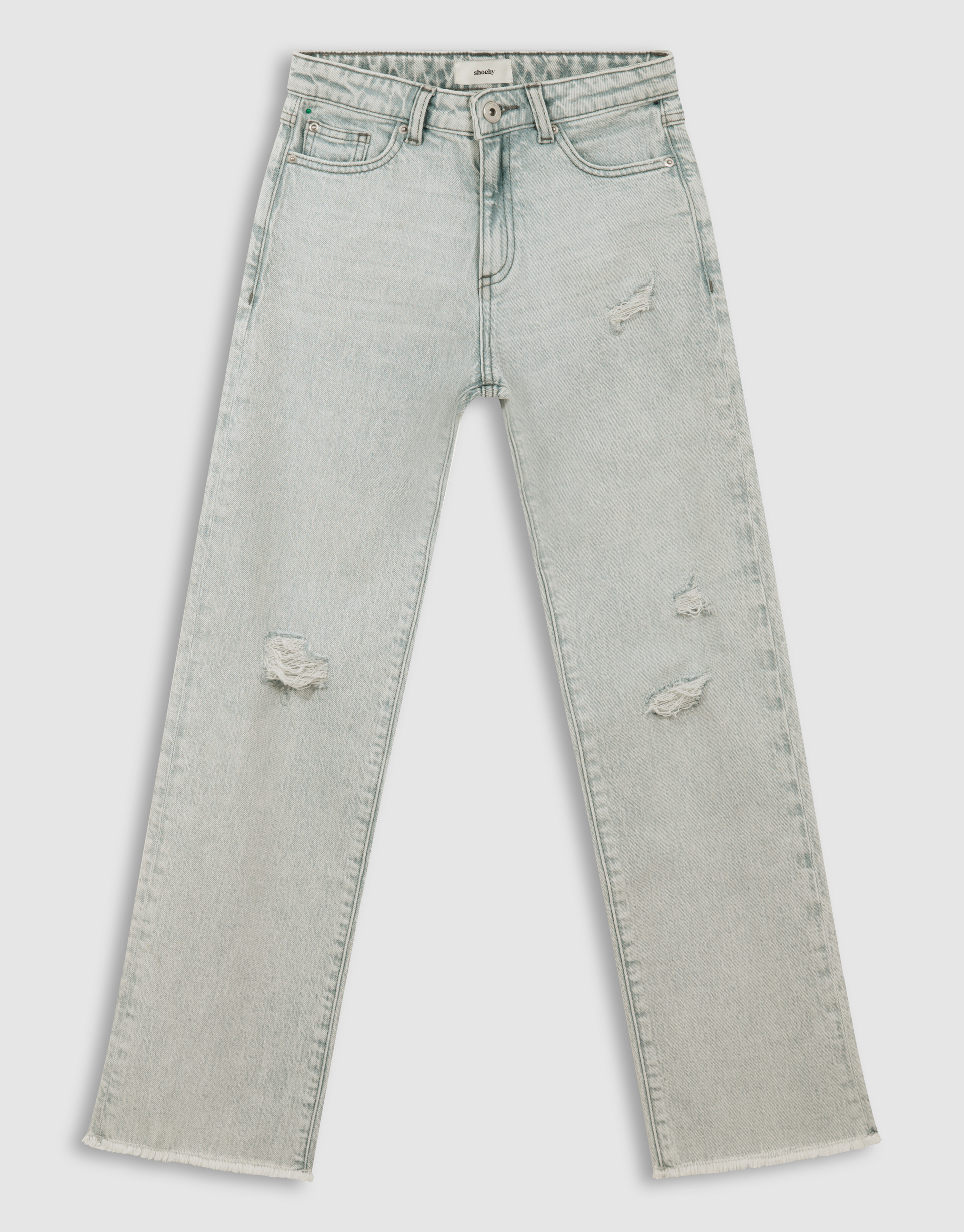 Destroy Straight Fit Jeans Hellgrau SHOEBY GIRLS