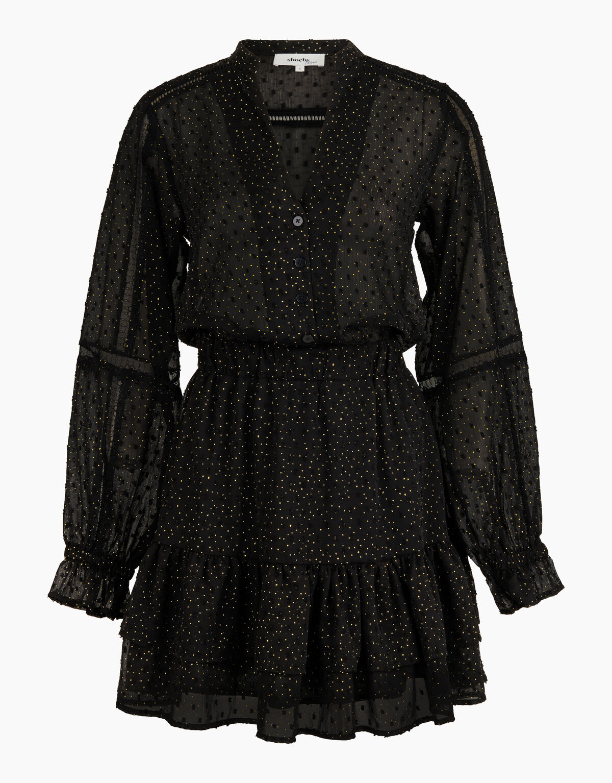 Chiffonkleid mit Tupfen Schwarz SHOEBY WOMEN